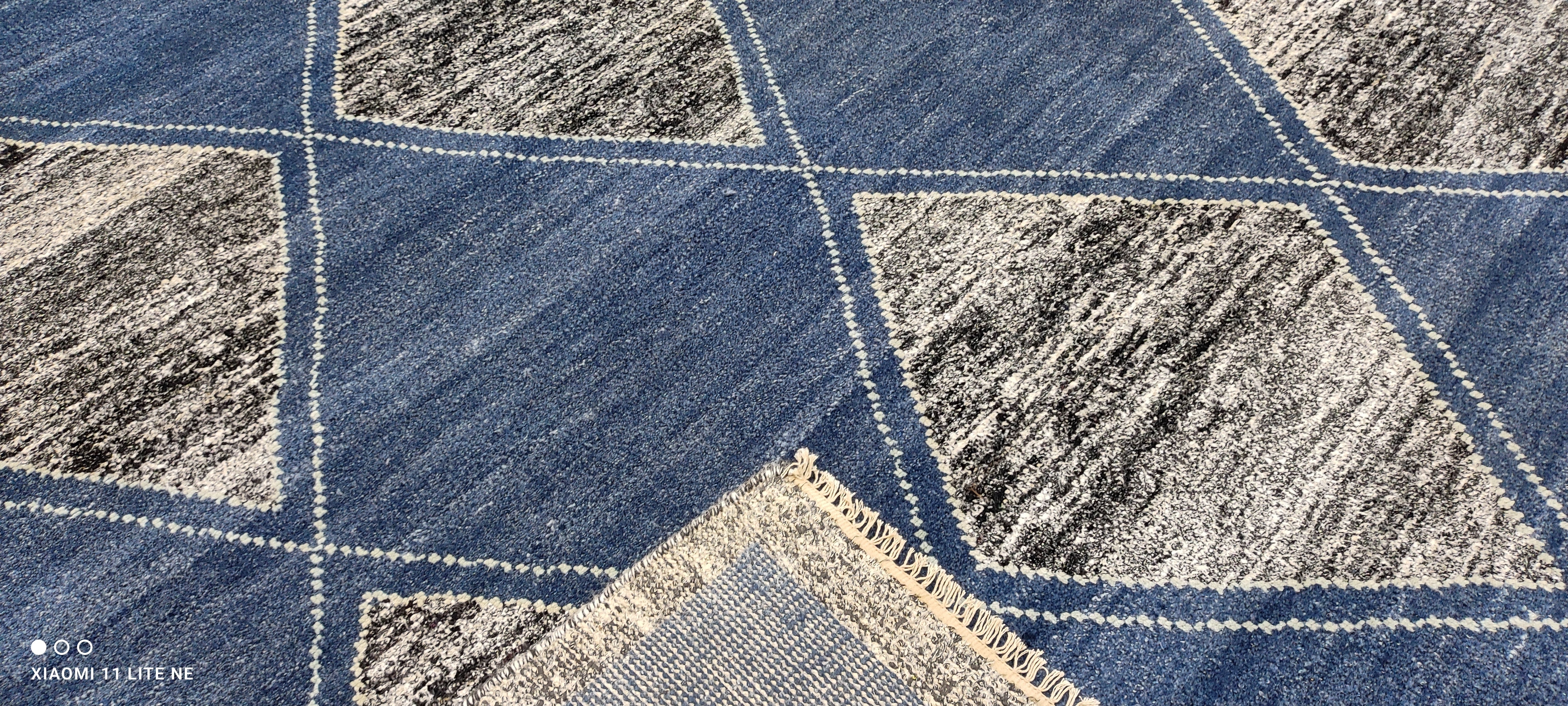 Chris Chirdon 8x10 Blue Hand-Knotted Modern Style Rug