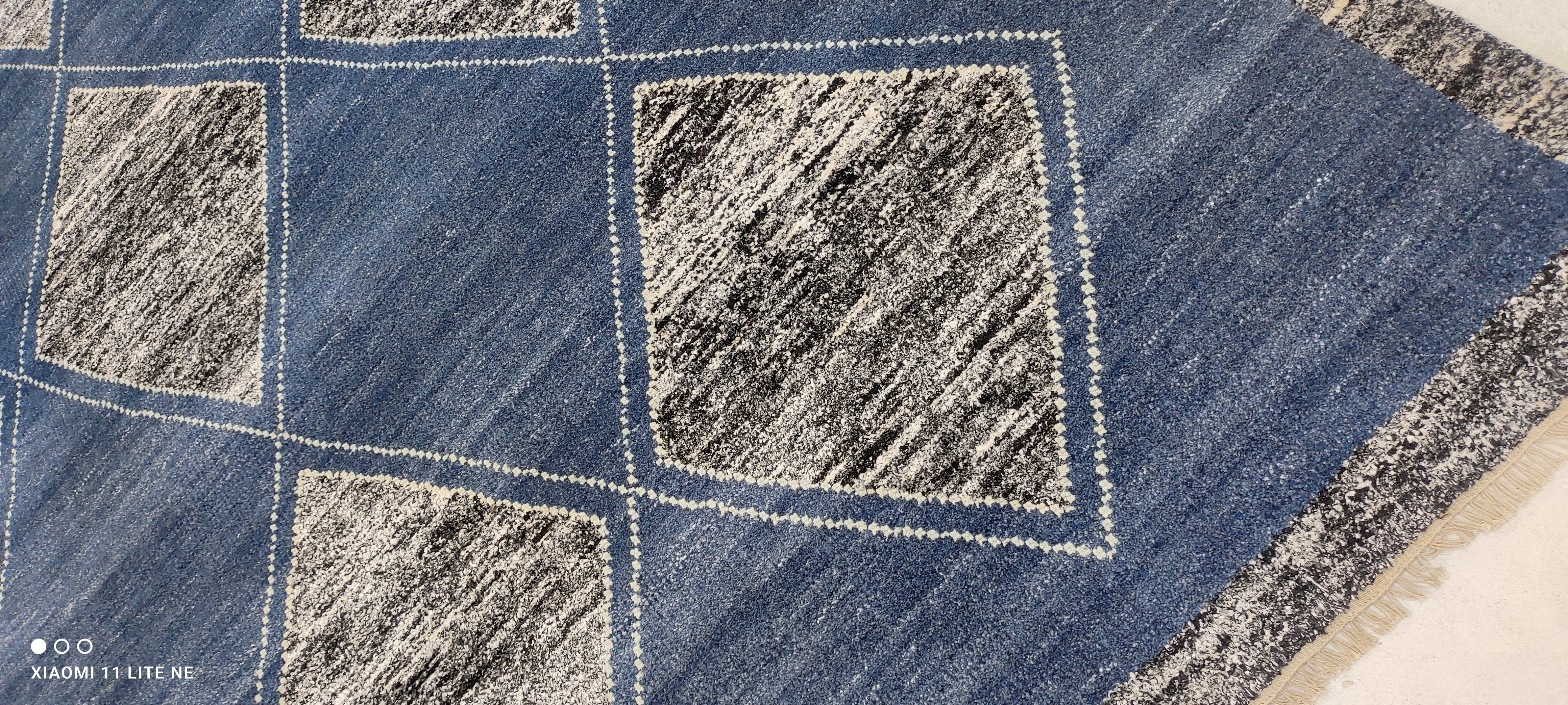Chris Chirdon 8x10 Blue Hand-Knotted Modern Style Rug