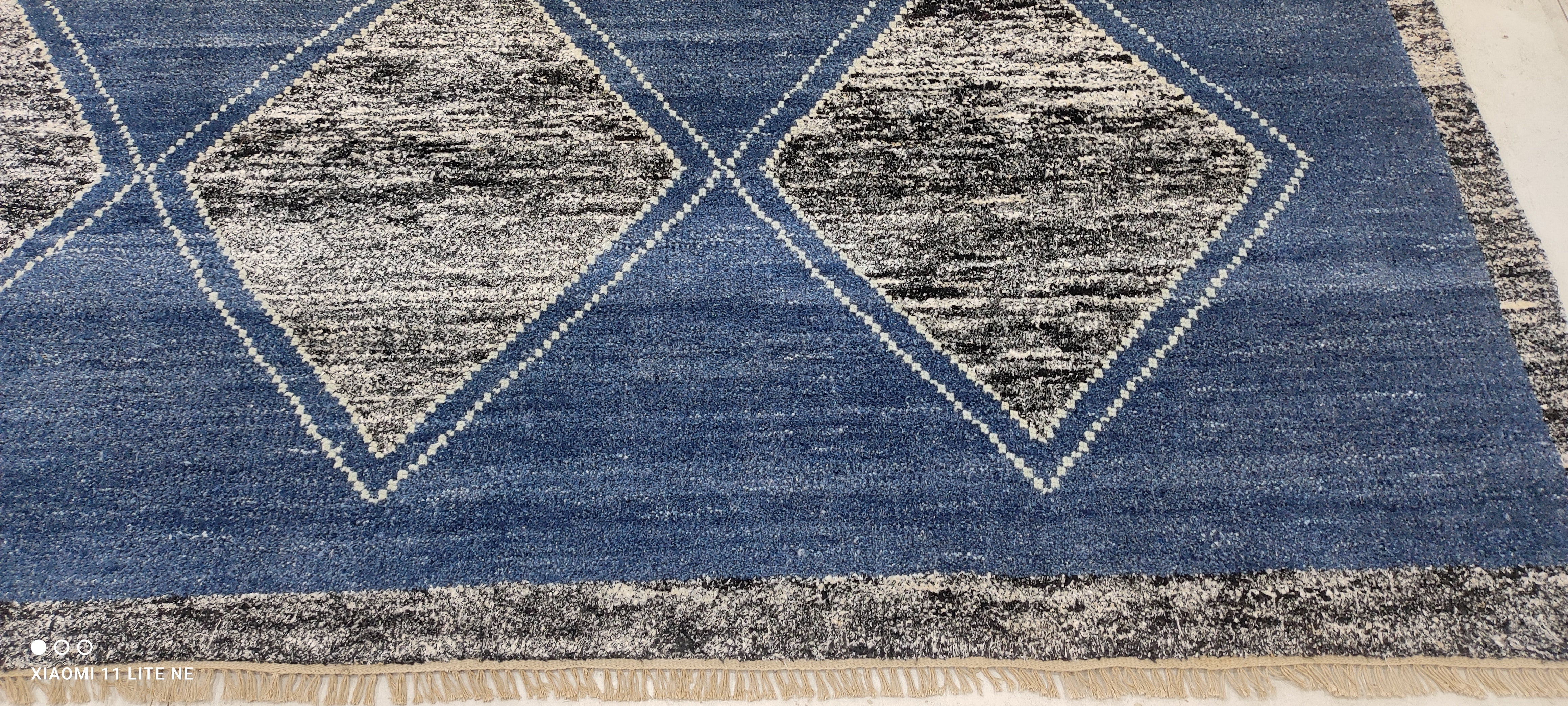 Chris Chirdon 8x10 Blue Hand-Knotted Modern Style Rug