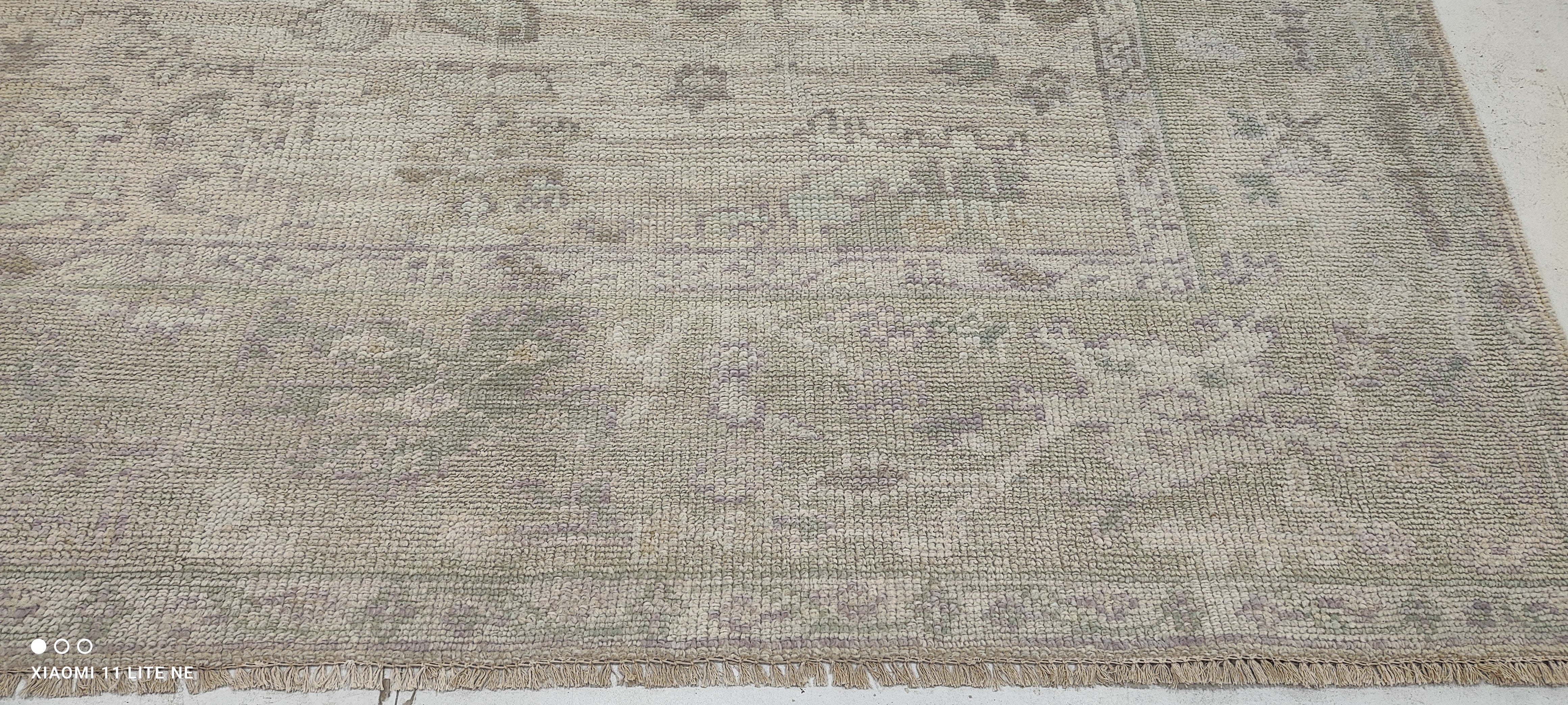 Raven Bowens 7.9x10 Grey Hand-Knotted Oushak Rug