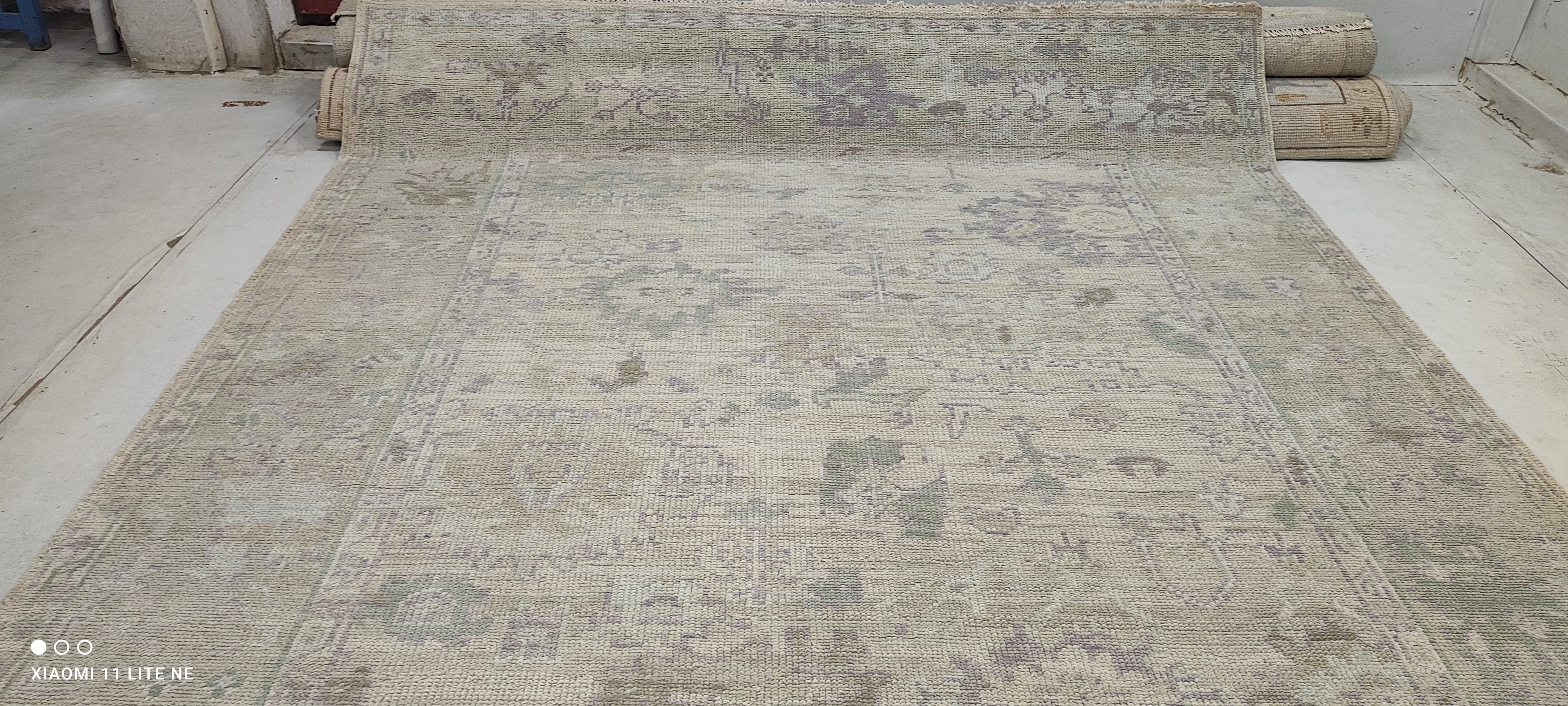 Raven Bowens 7.9x10 Grey Hand-Knotted Oushak Rug
