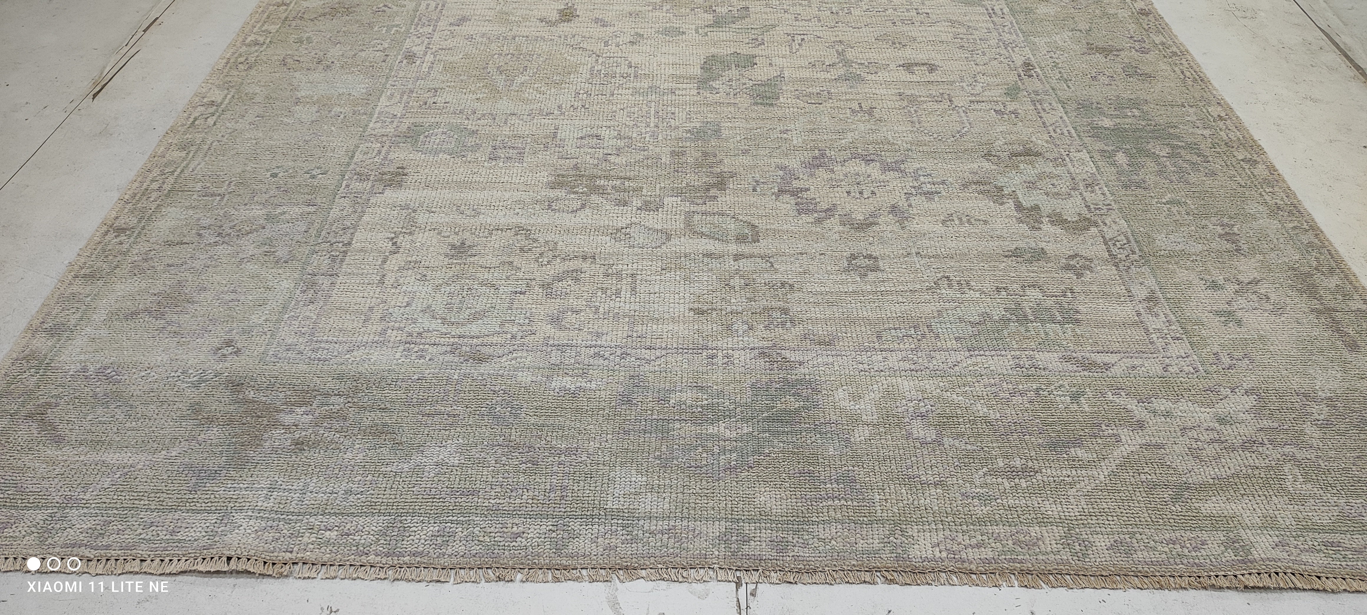 Raven Bowens 7.9x10 Grey Hand-Knotted Oushak Rug