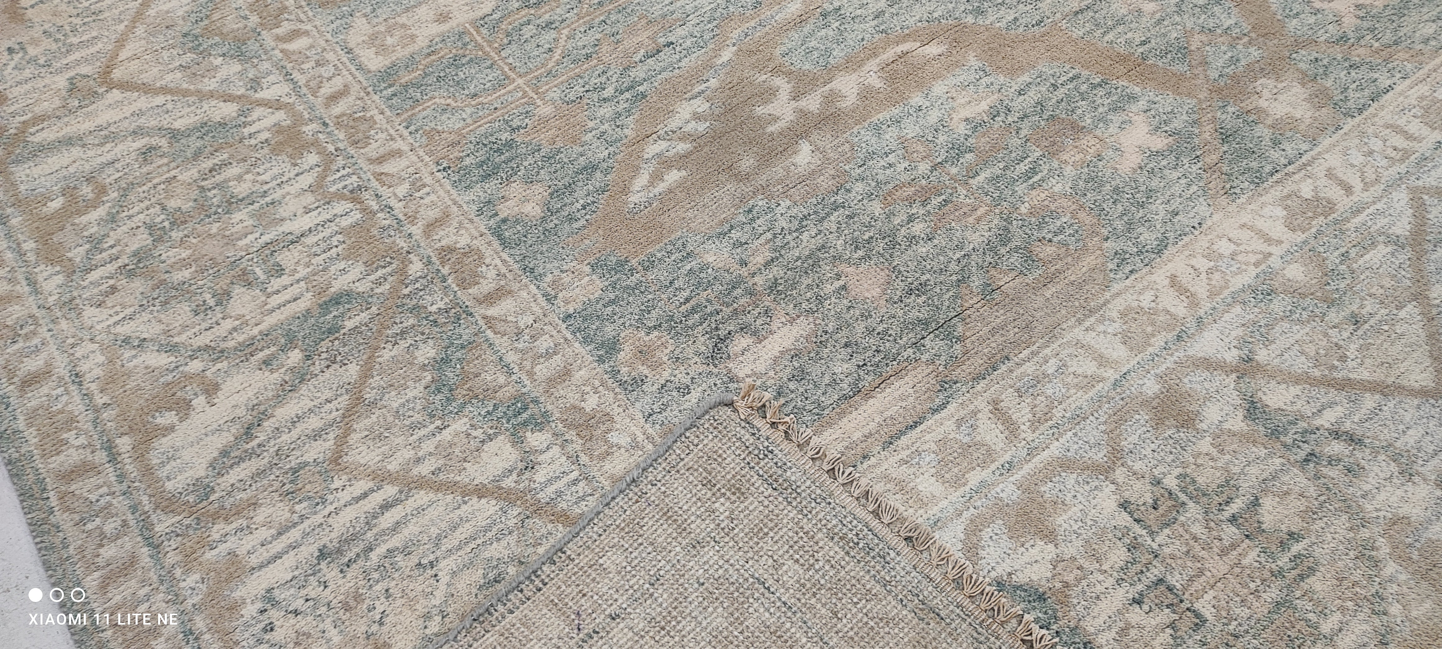 Kelly Allen 8x10 Light Green Hand-Knotted Oushak Rug
