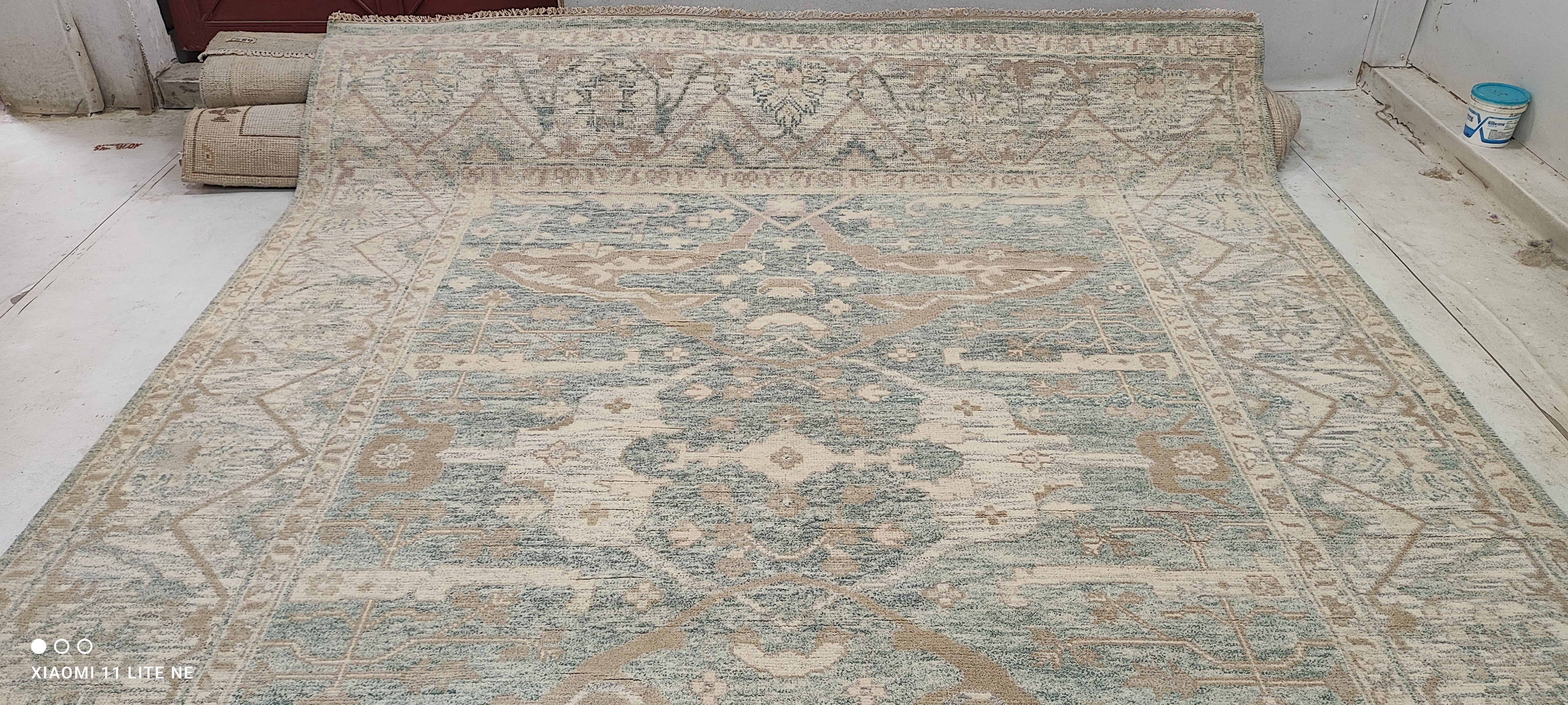Kelly Allen 8x10 Light Green Hand-Knotted Oushak Rug