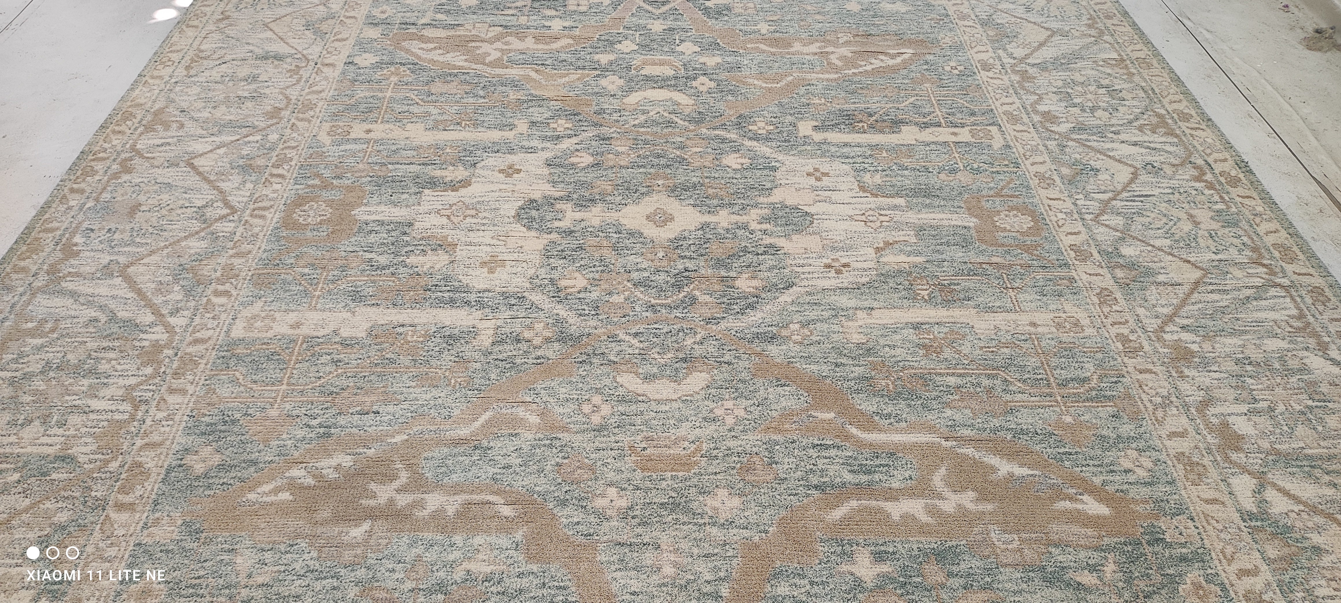 Kelly Allen 8x10 Light Green Hand-Knotted Oushak Rug