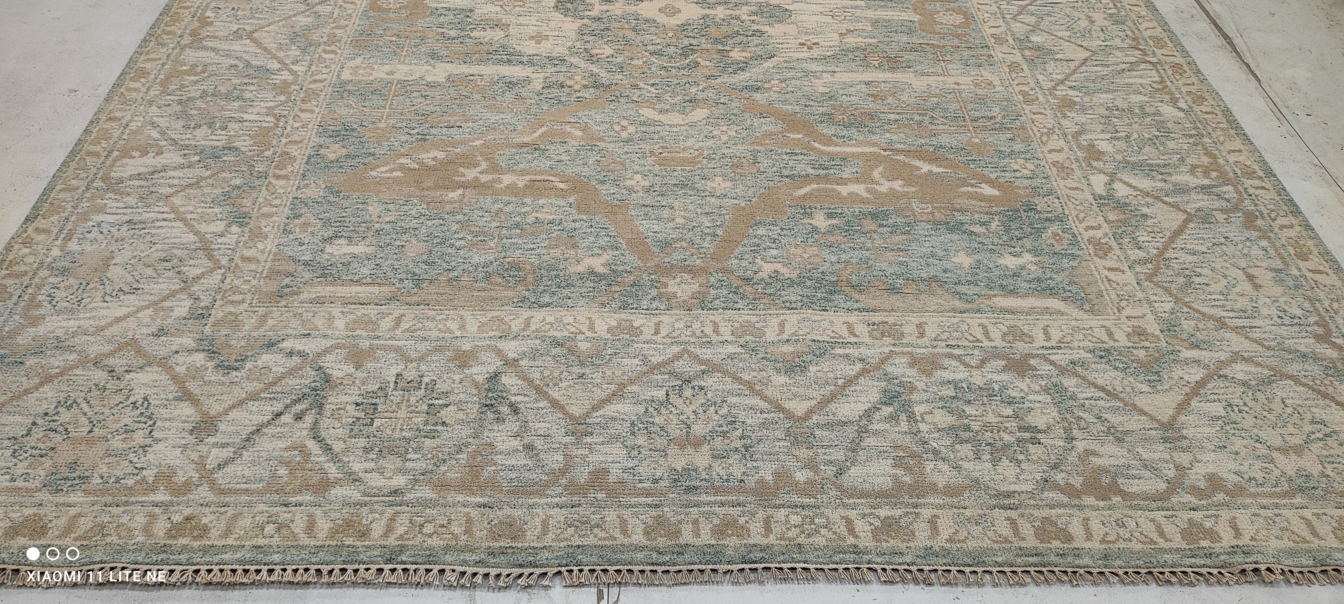 Kelly Allen 8x10 Light Green Hand-Knotted Oushak Rug