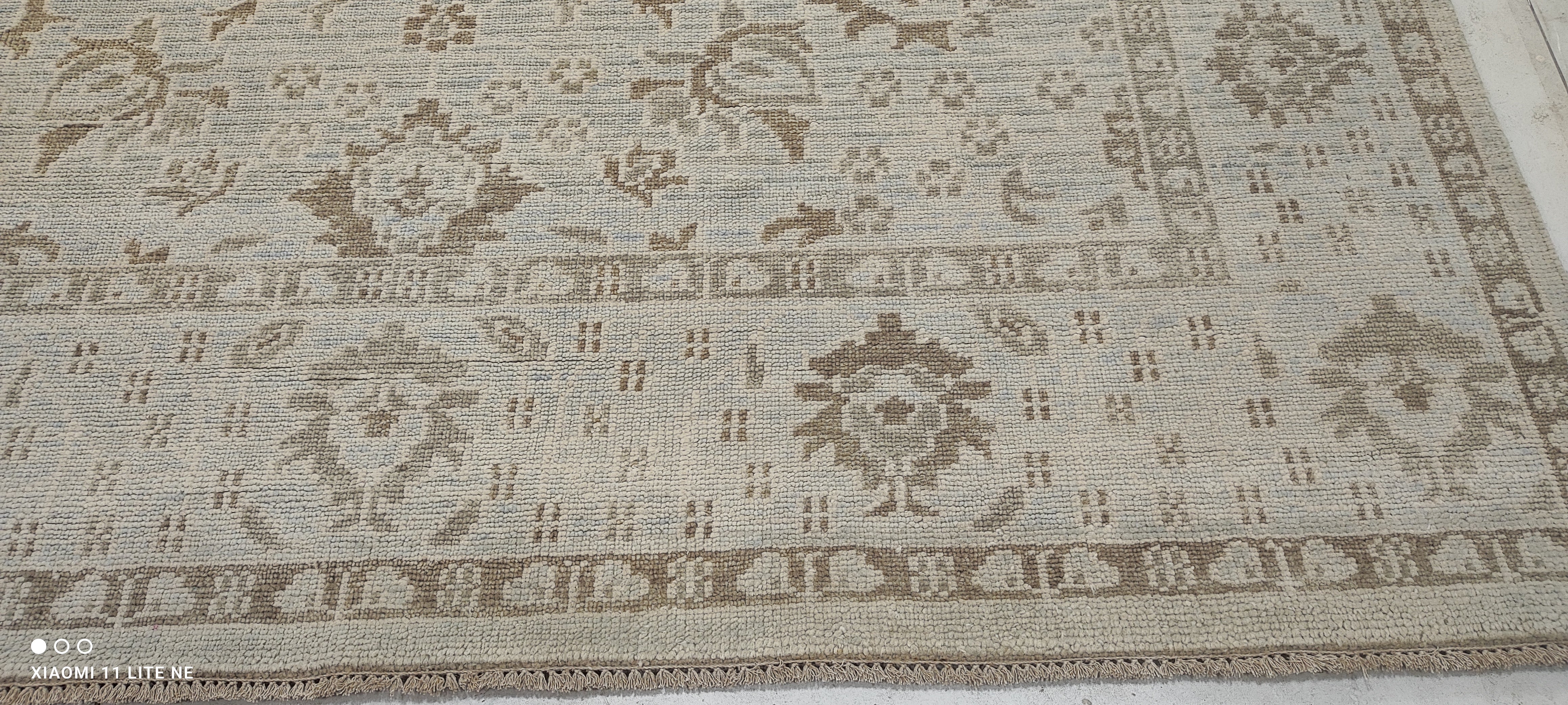 Nina Arianda 8x10 Light Green Hand-Knotted Oushak Rug