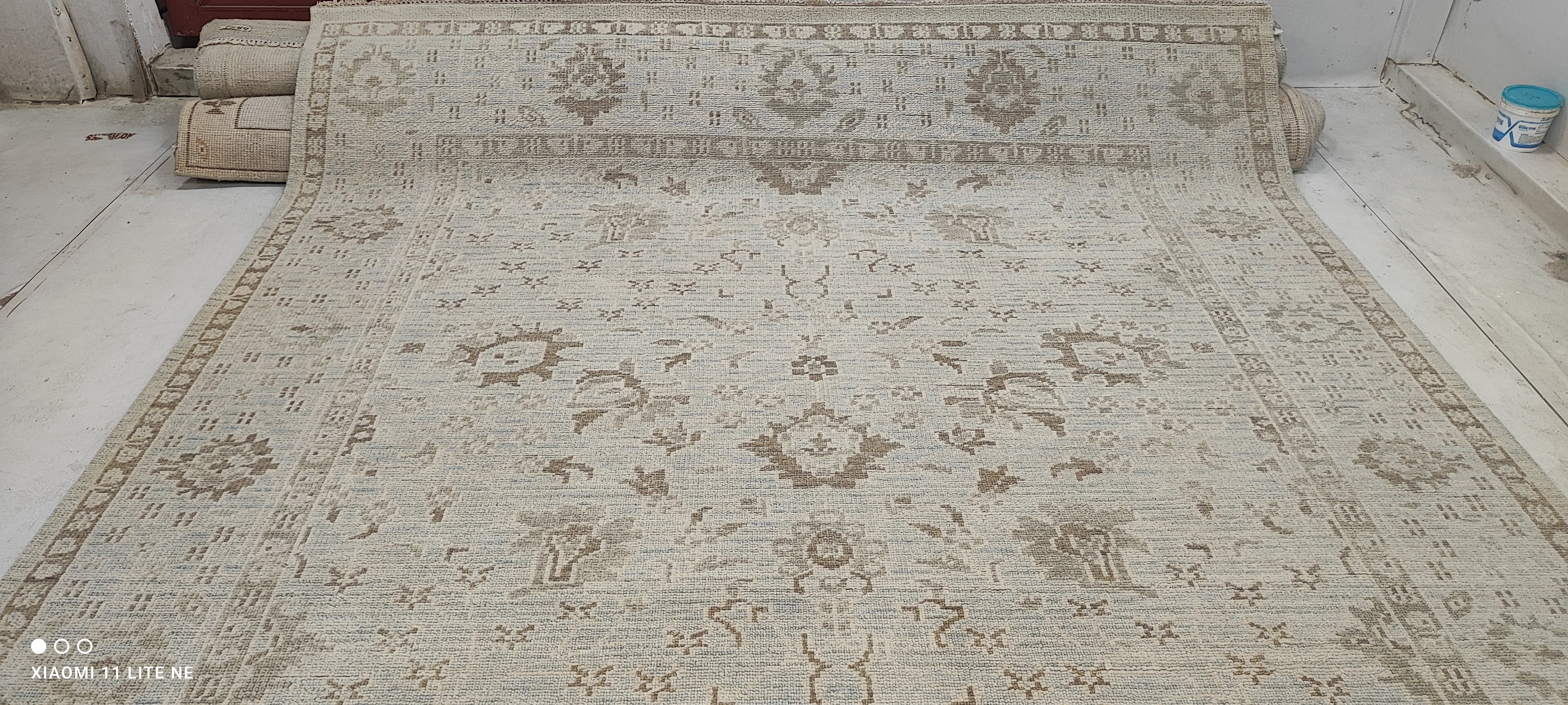 Nina Arianda 8x10 Light Green Hand-Knotted Oushak Rug
