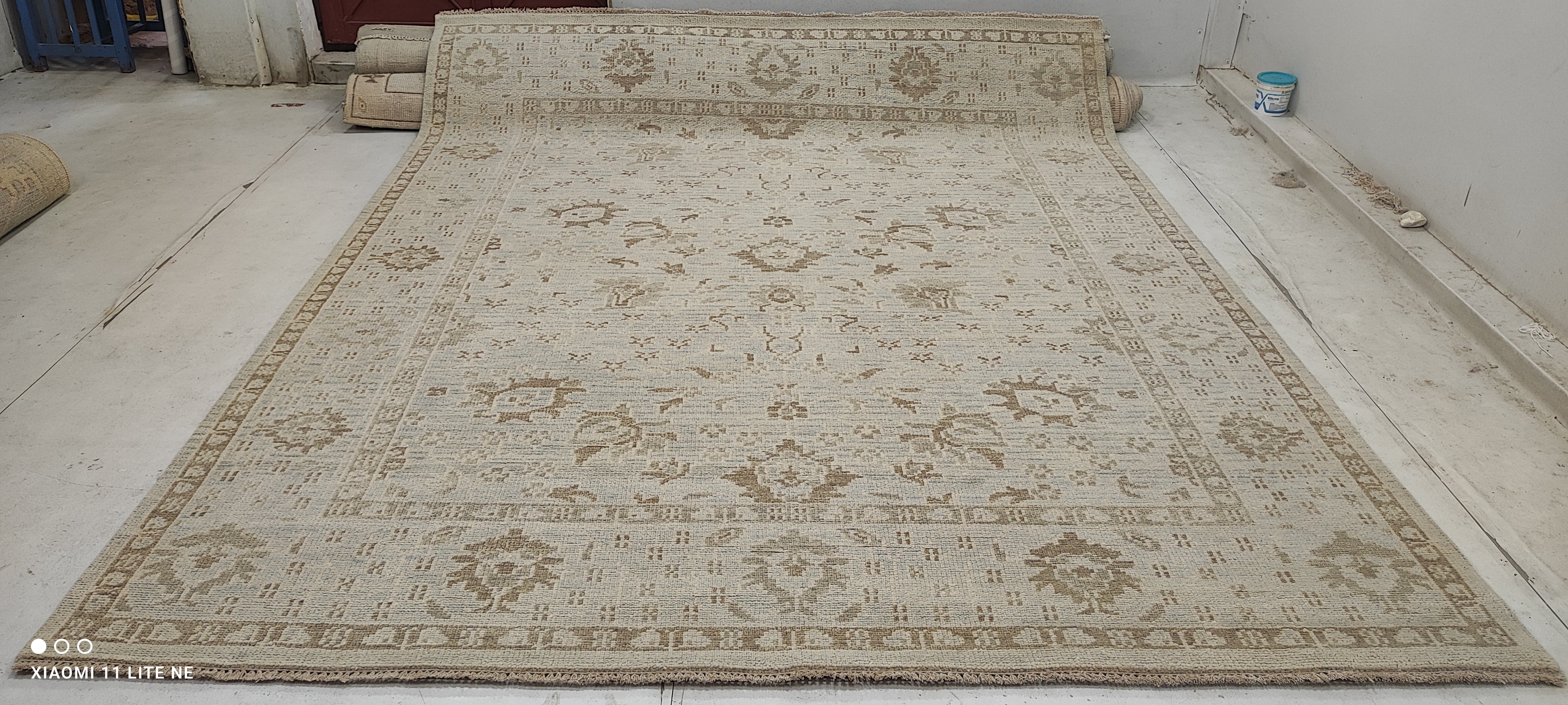 Nina Arianda 8x10 Light Green Hand-Knotted Oushak Rug