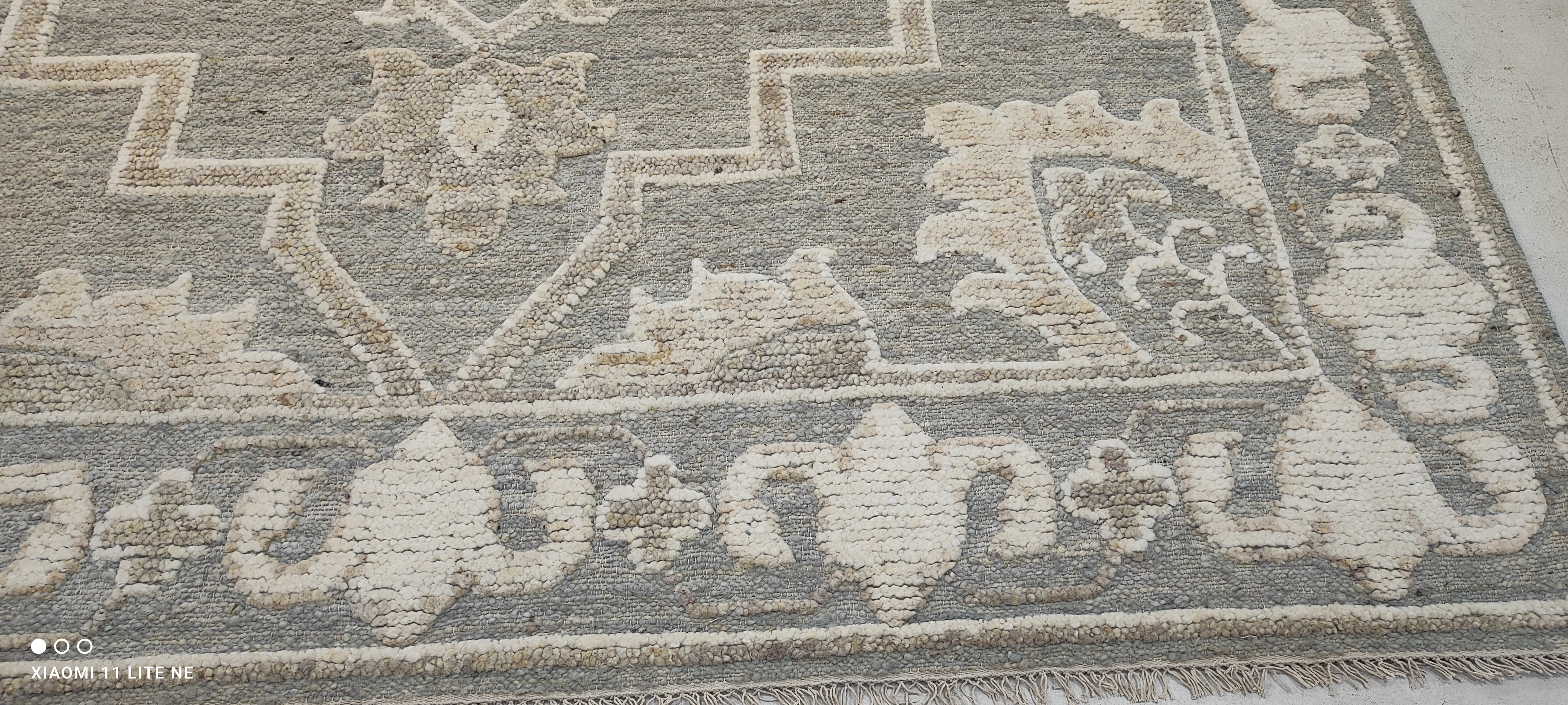 Jackie Hoffman 8x10.6 Grey Hand-Knotted Serapi Rug