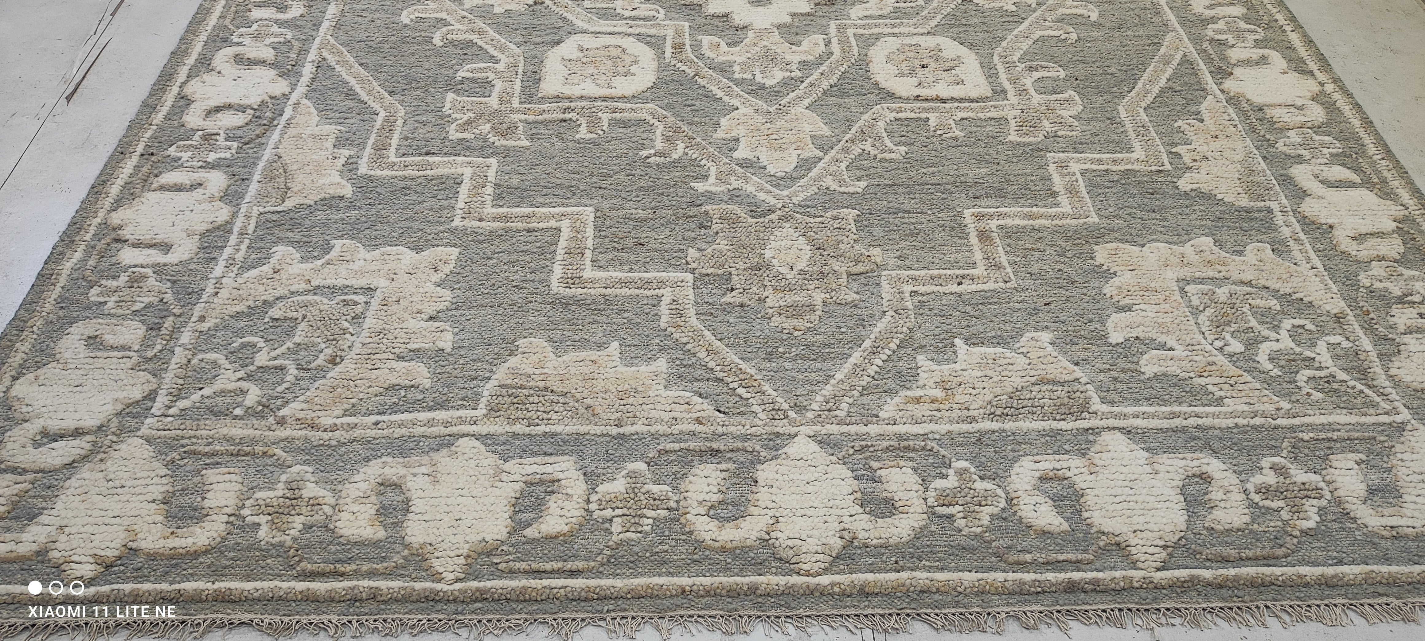 Jackie Hoffman 8x10.6 Grey Hand-Knotted Serapi Rug