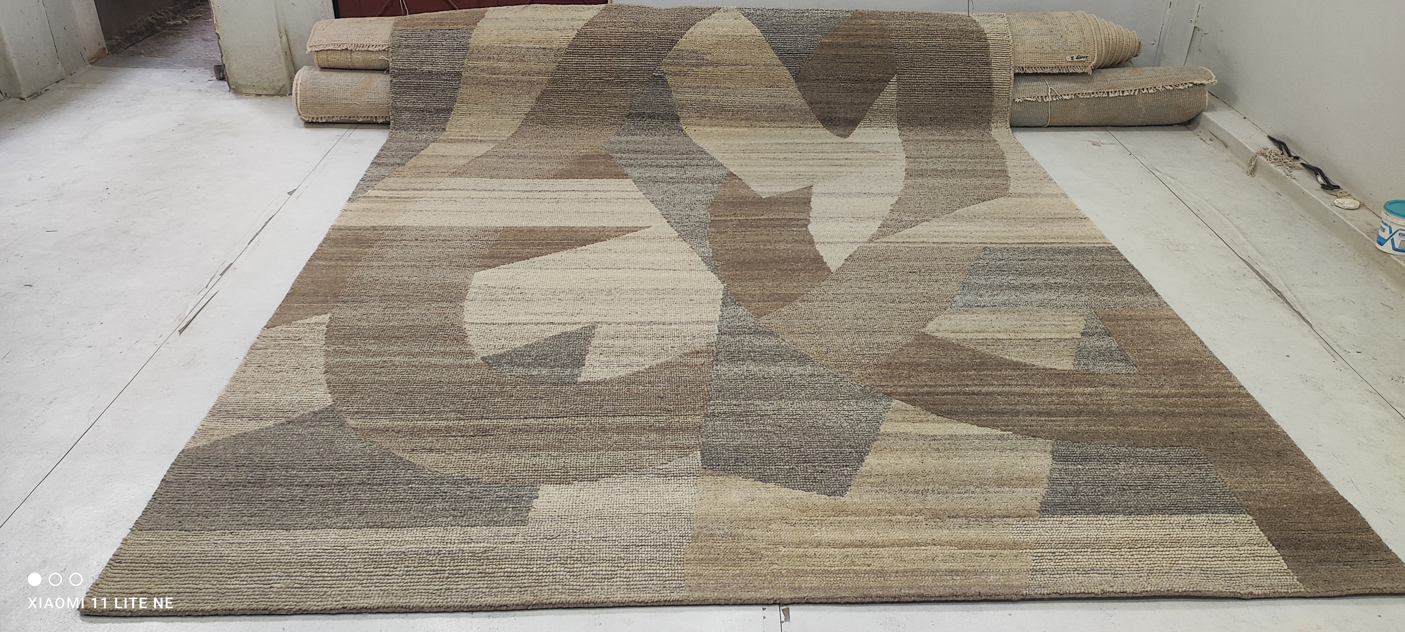 Michael Countryman 8x9.9 Beige Hand-Knotted Modern Style Rug