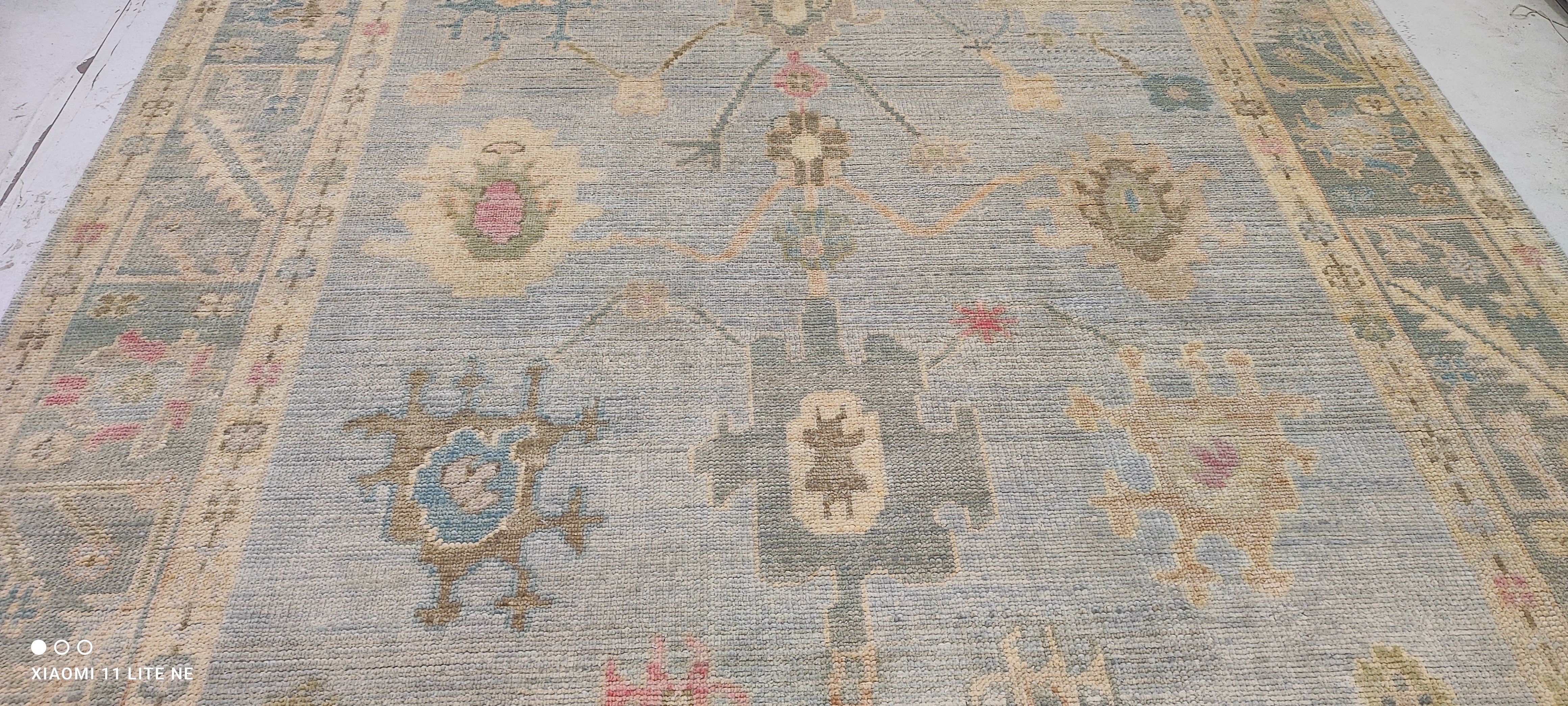 Gitta Robinson 9x12 Multi Color Hand-Knotted Oushak Rug
