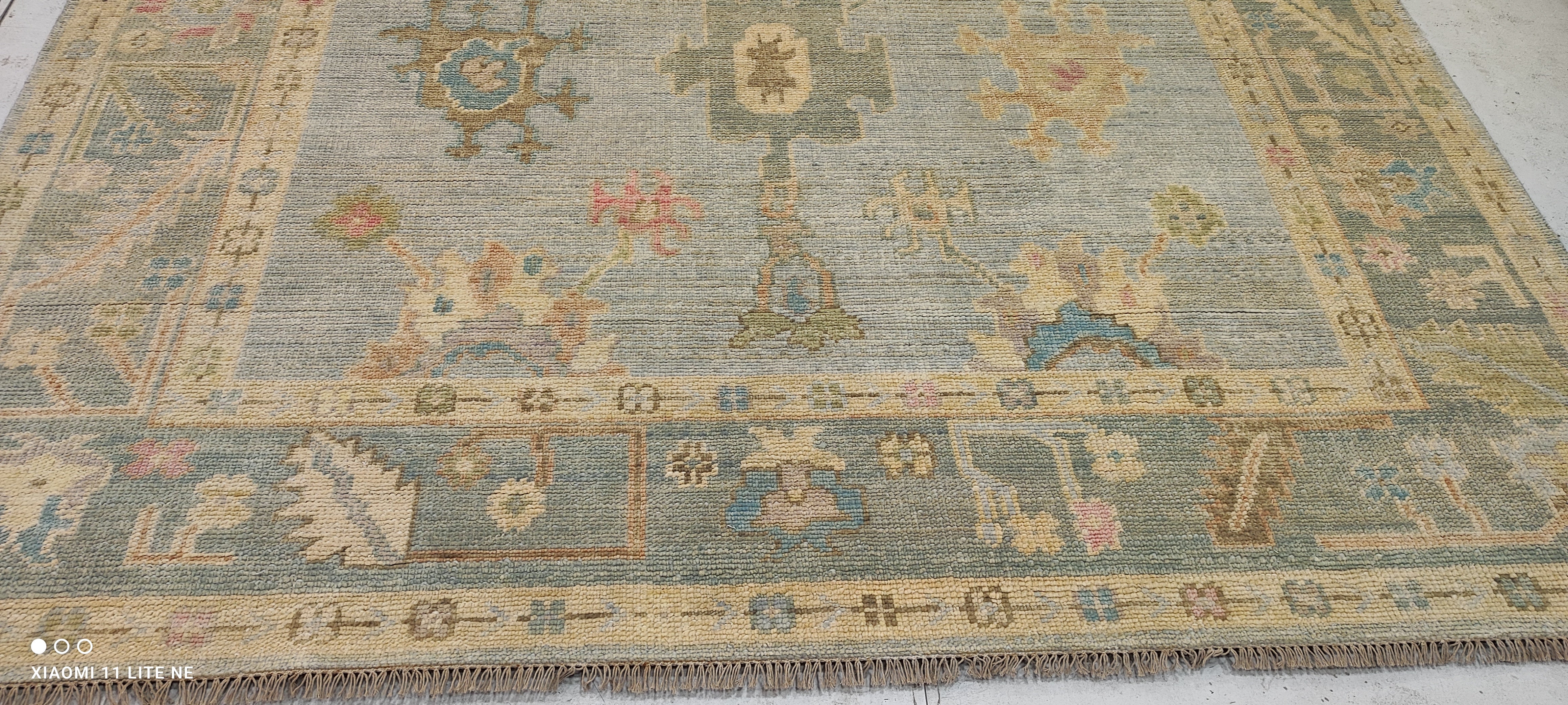 Gitta Robinson 9x12 Multi Color Hand-Knotted Oushak Rug