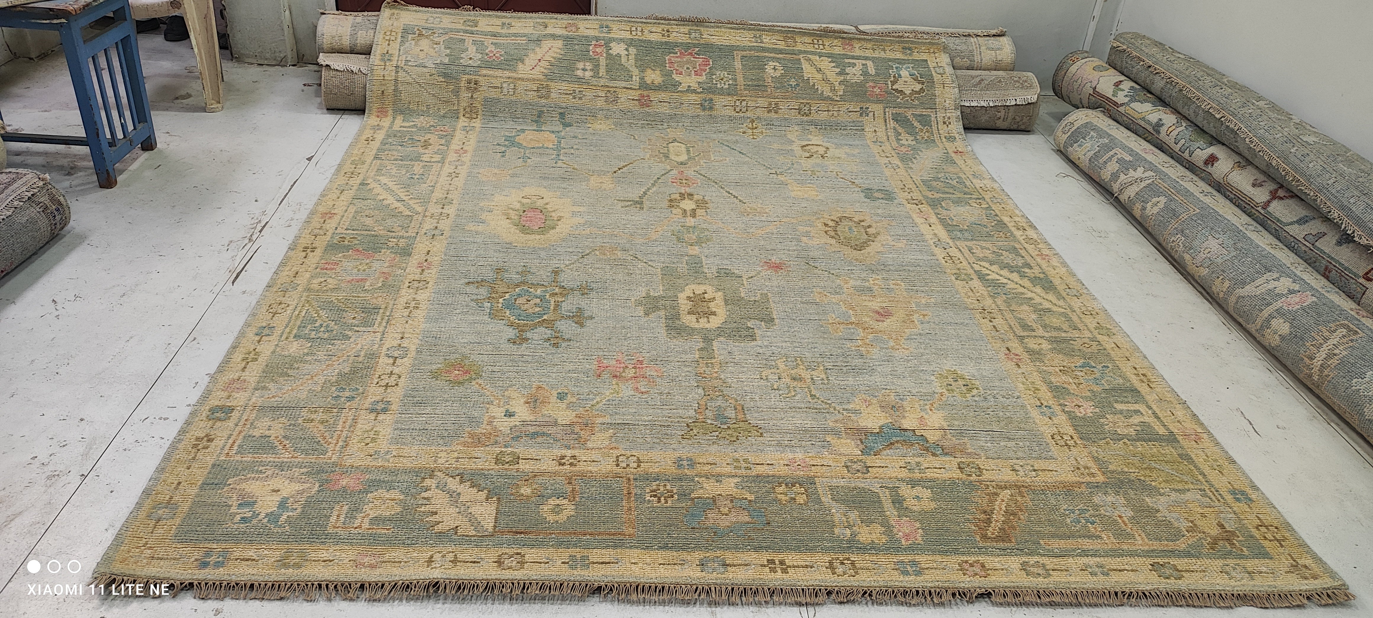 Gitta Robinson 9x12 Multi Color Hand-Knotted Oushak Rug