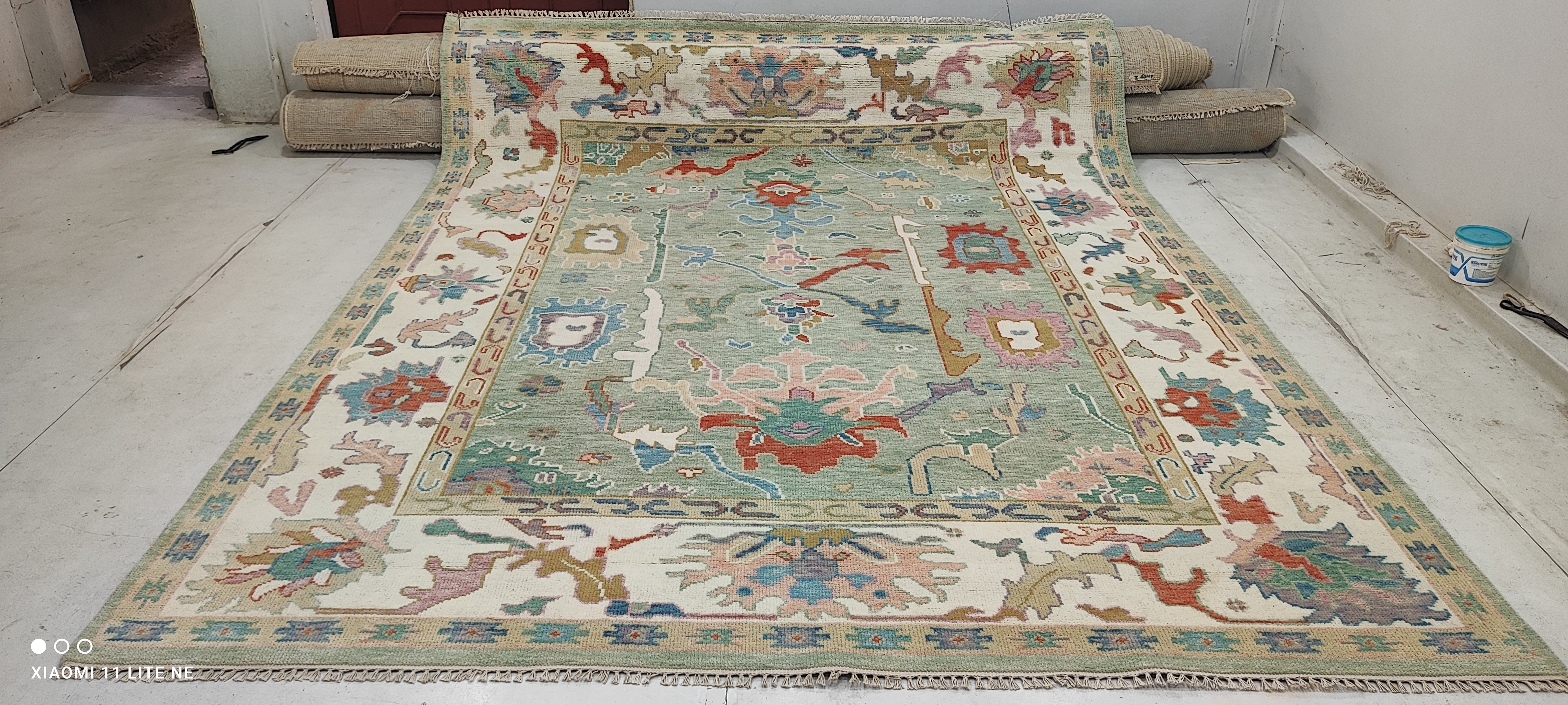 Pearl McKearn 8x10 Multi Color Hand-Knotted Oushak Rug