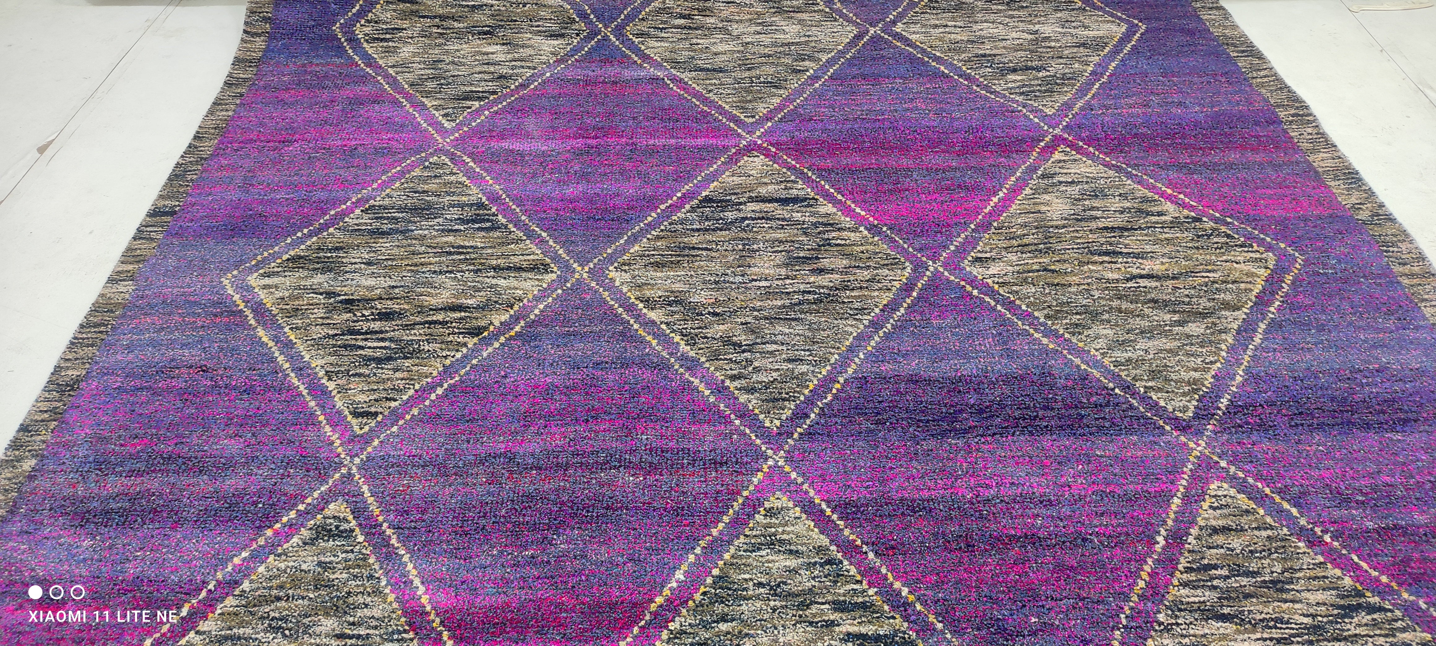 Kyle Keyes 8x10 Purple Hand-Knotted Modern Style Rug