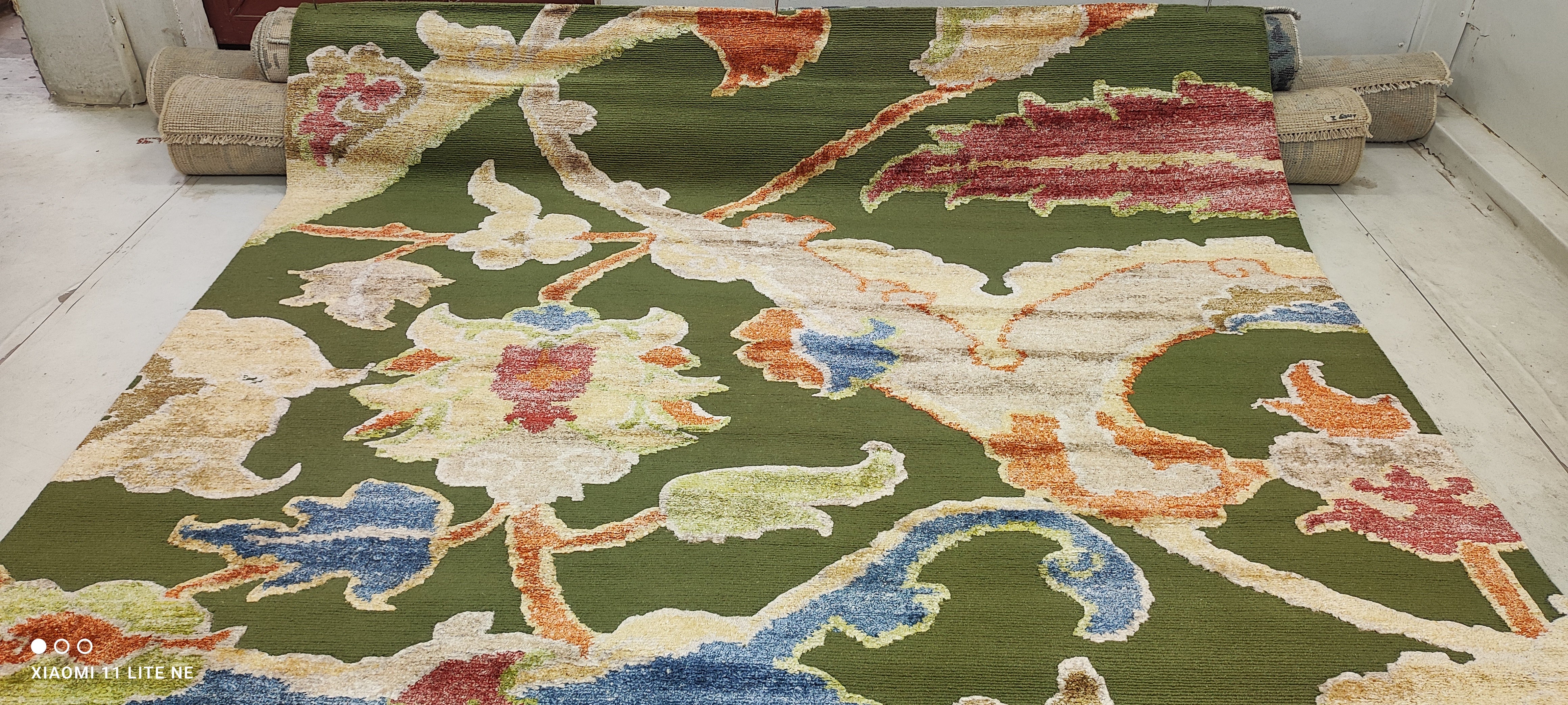 Eric Berryman 8x10 Green Hand-Knotted Modern Style Rug