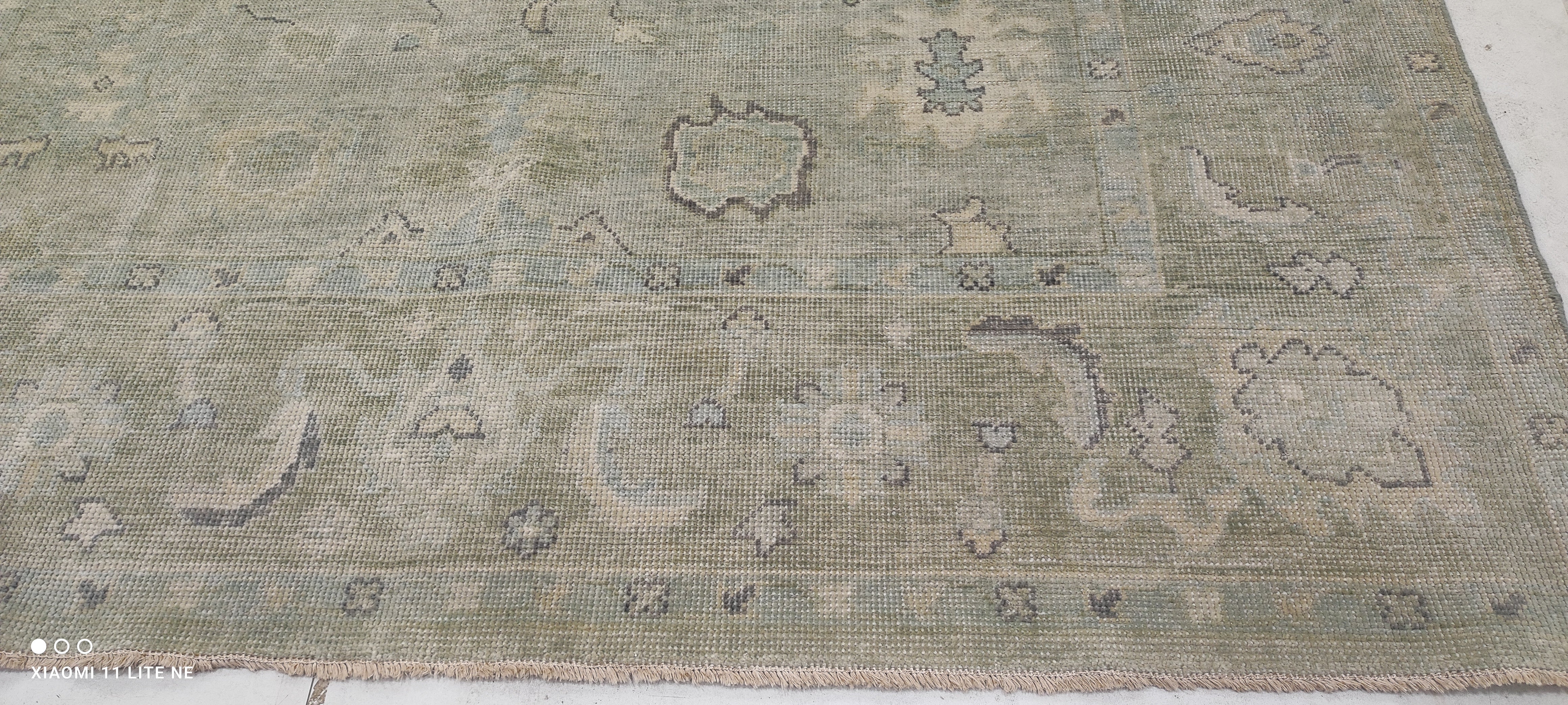Miriam Silverman 8x9.6 Grey Hand-Knotted Oushak Rug