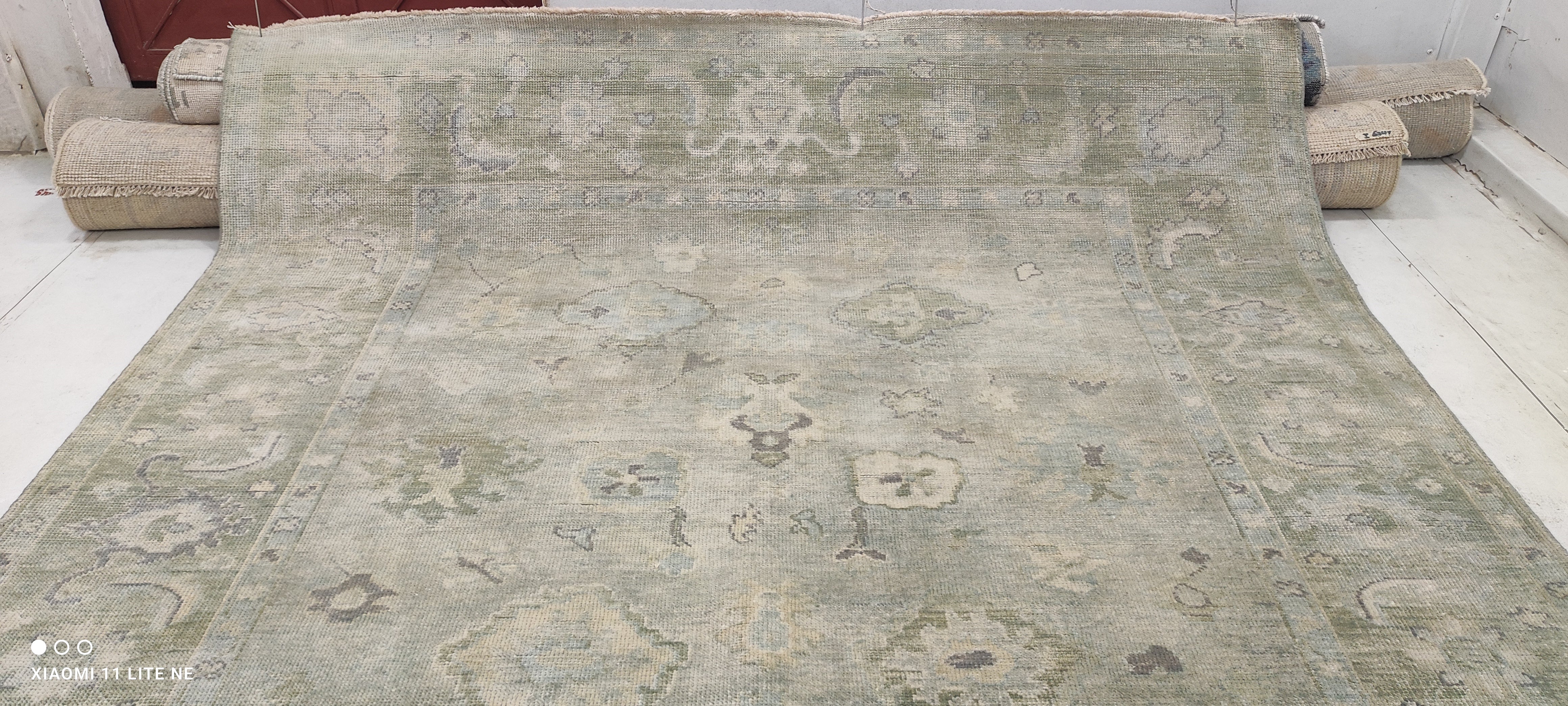 Miriam Silverman 8x9.6 Grey Hand-Knotted Oushak Rug