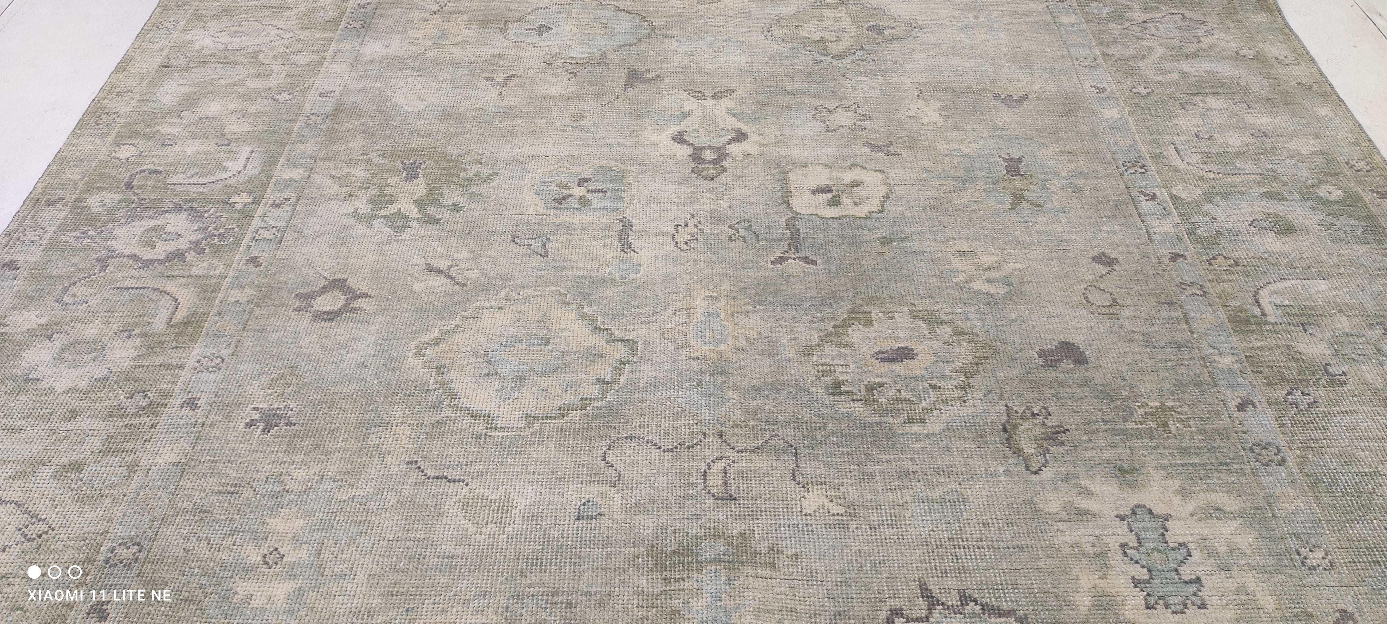 Miriam Silverman 8x9.6 Grey Hand-Knotted Oushak Rug