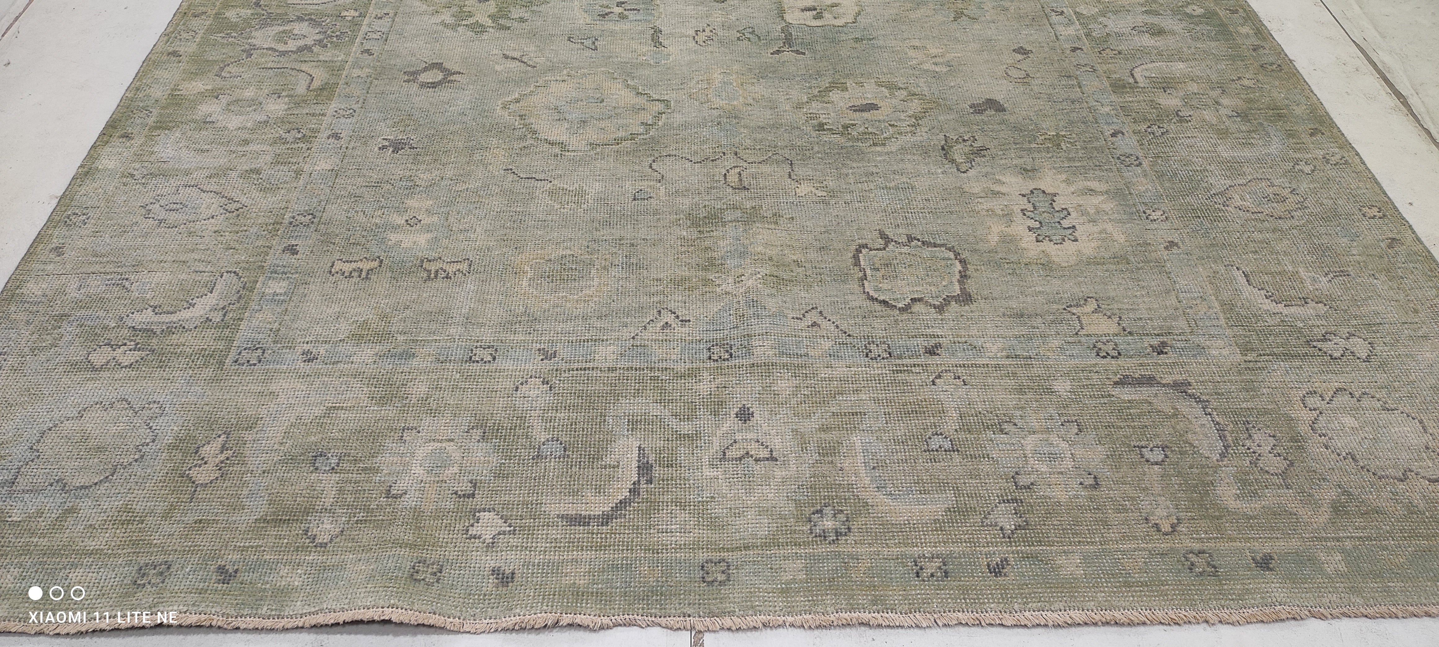 Miriam Silverman 8x9.6 Grey Hand-Knotted Oushak Rug