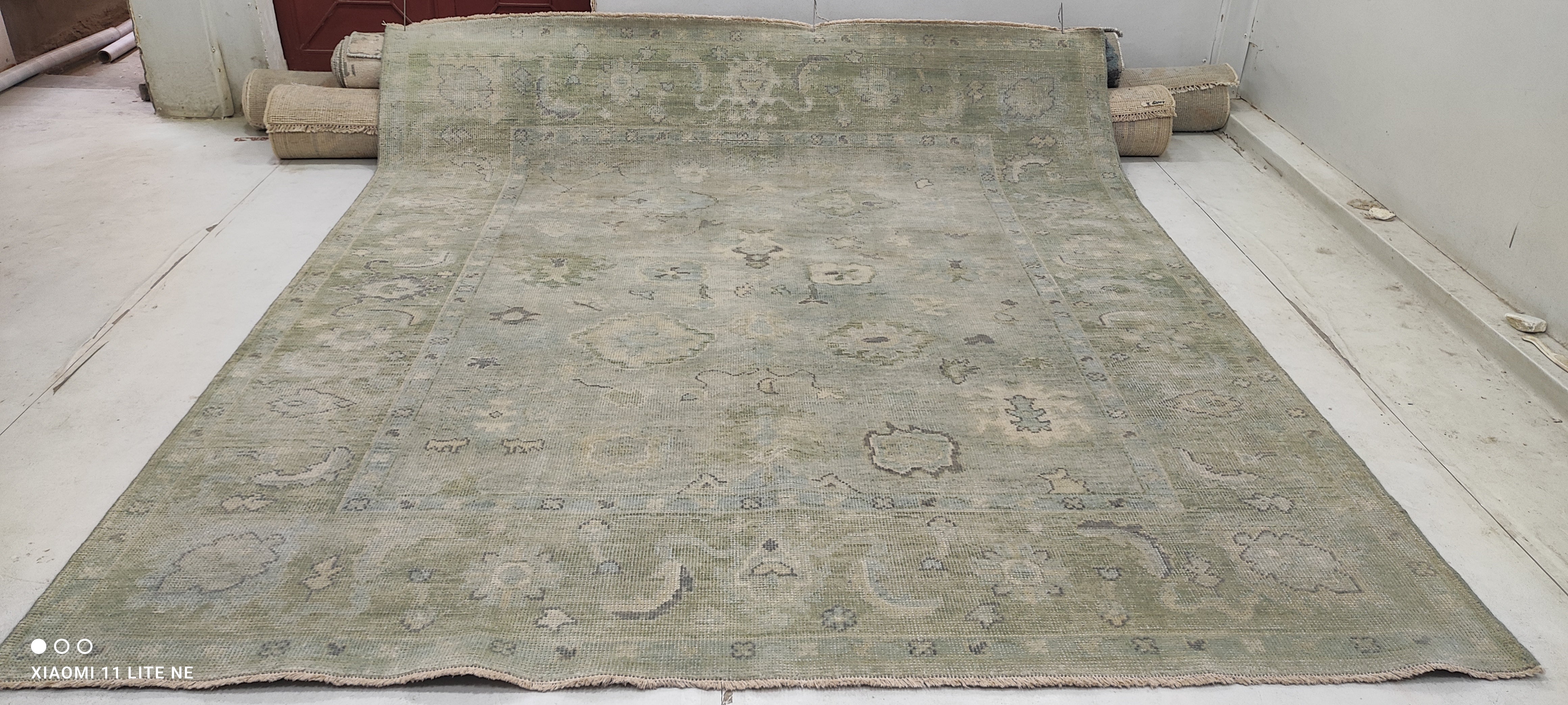 Miriam Silverman 8x9.6 Grey Hand-Knotted Oushak Rug