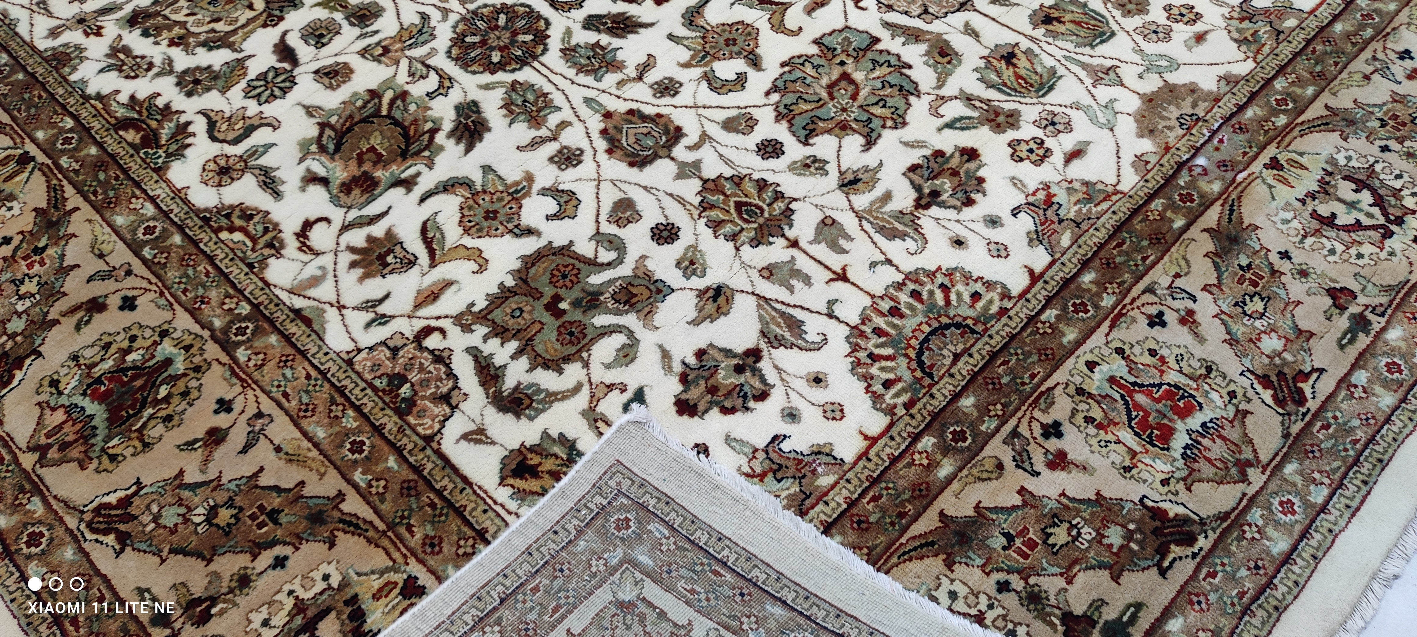 Bernice Cole 8x11.6 Brown Hand-Knotted Kashan Rug