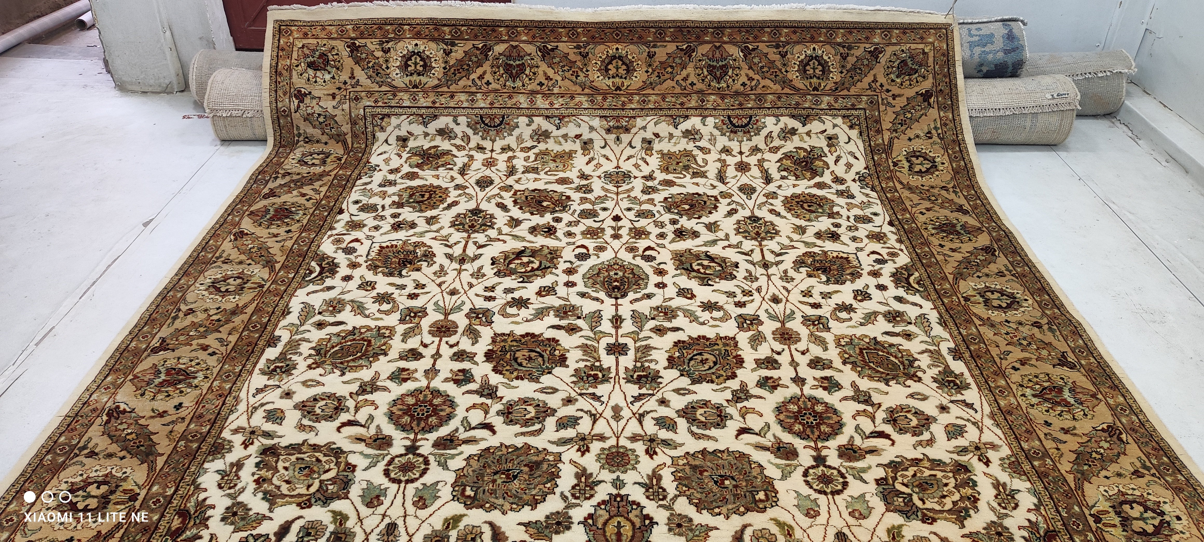 Bernice Cole 8x11.6 Brown Hand-Knotted Kashan Rug