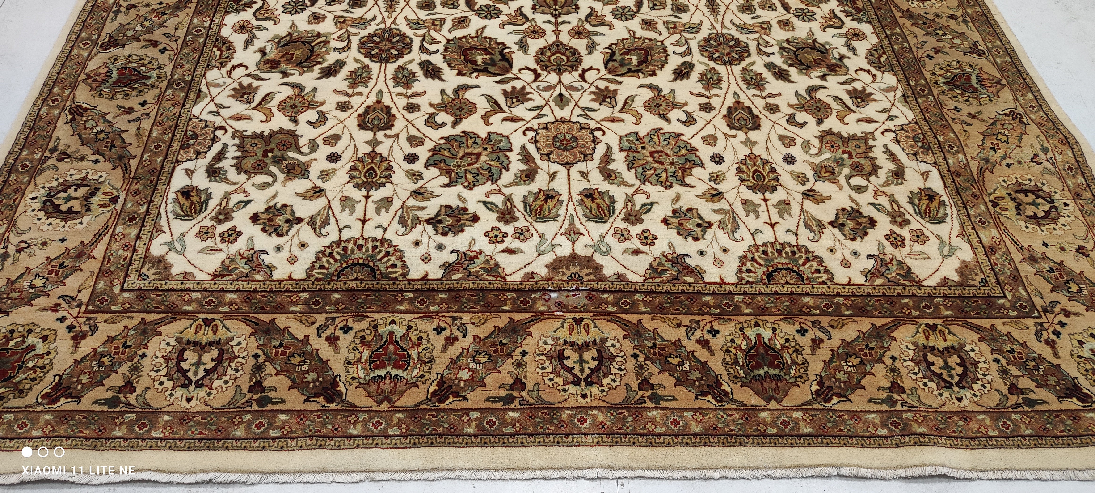 Bernice Cole 8x11.6 Brown Hand-Knotted Kashan Rug