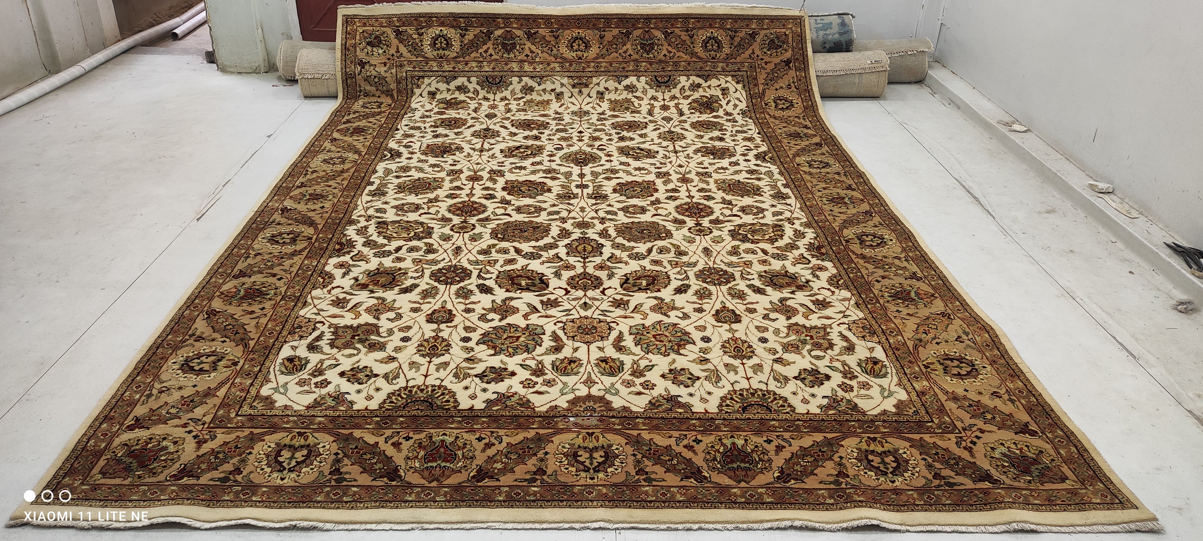 Bernice Cole 8x11.6 Brown Hand-Knotted Kashan Rug
