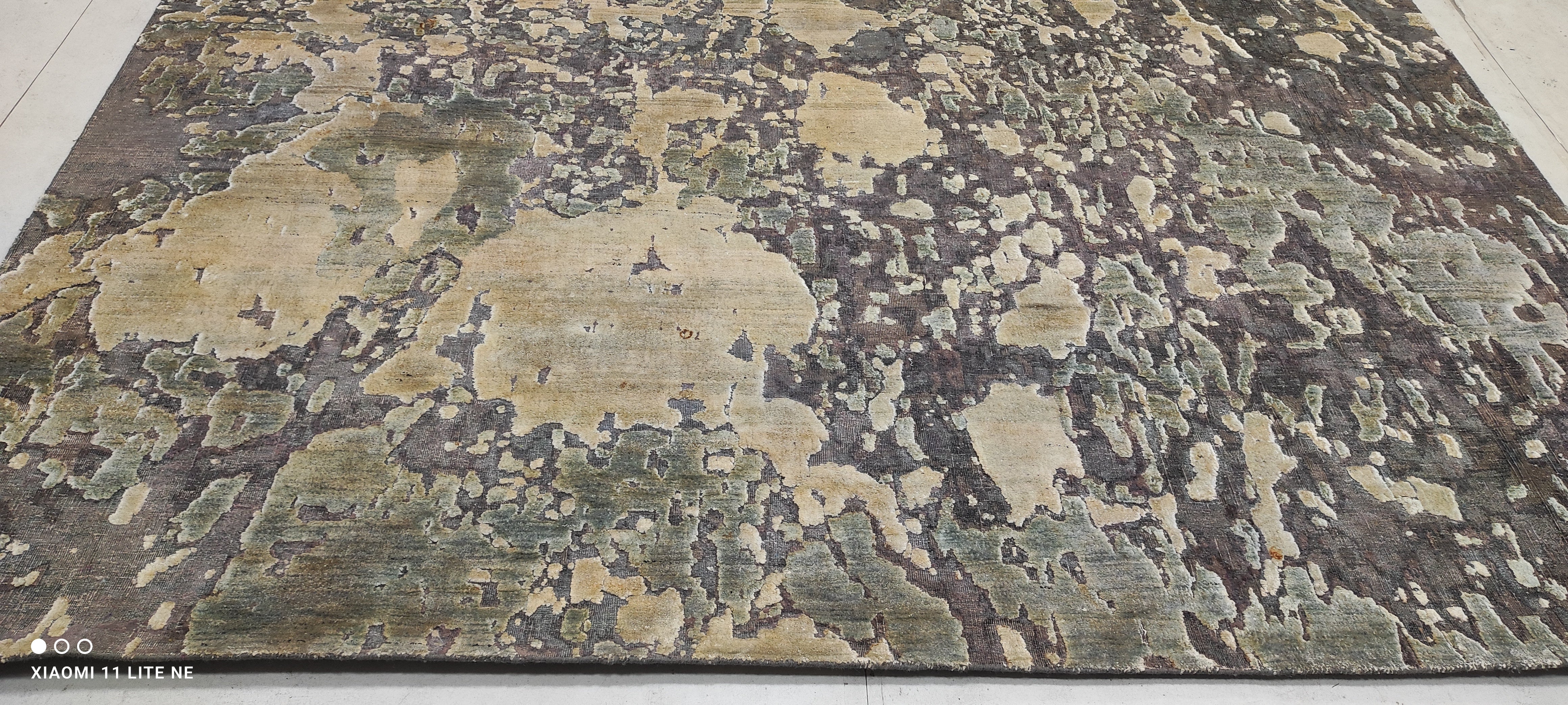 Justin Borden 8.9X11.9 Silver Hand-Knotted Modern Style Rug