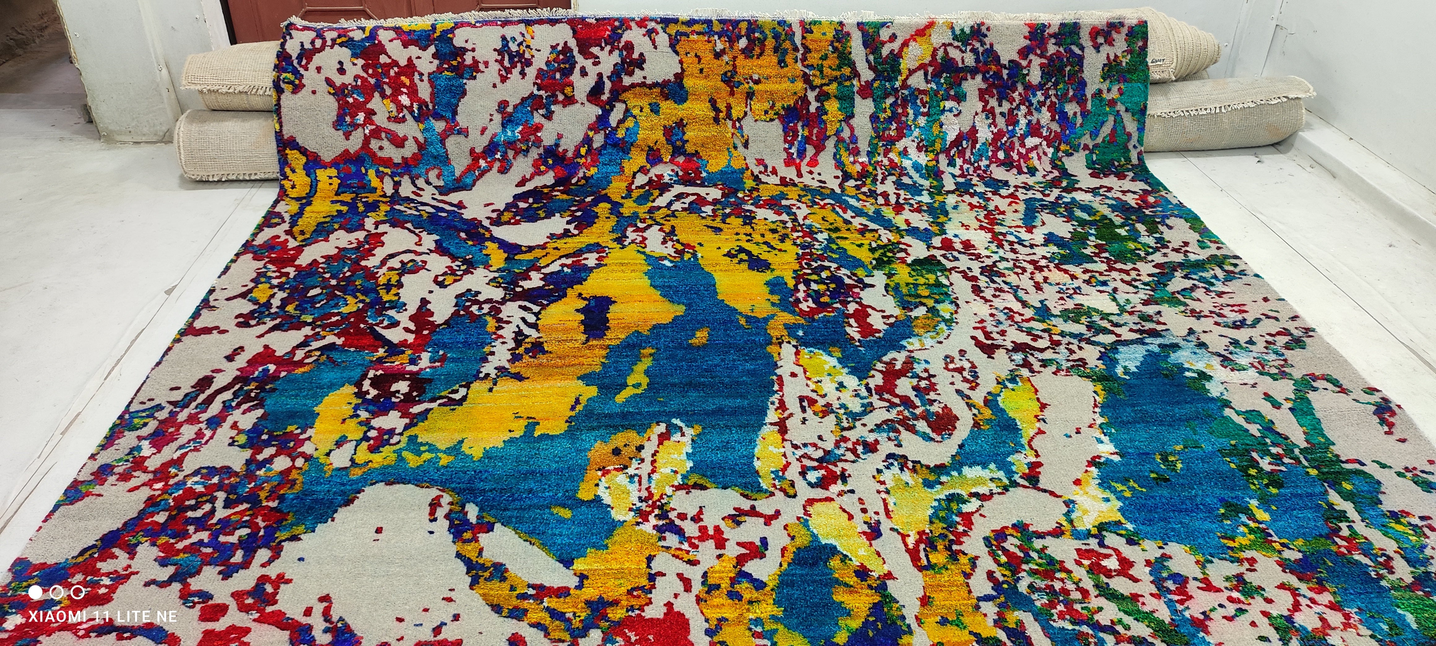 Michael Workeye 9x12 Multi Color Hand-Knotted Modern Style Rug
