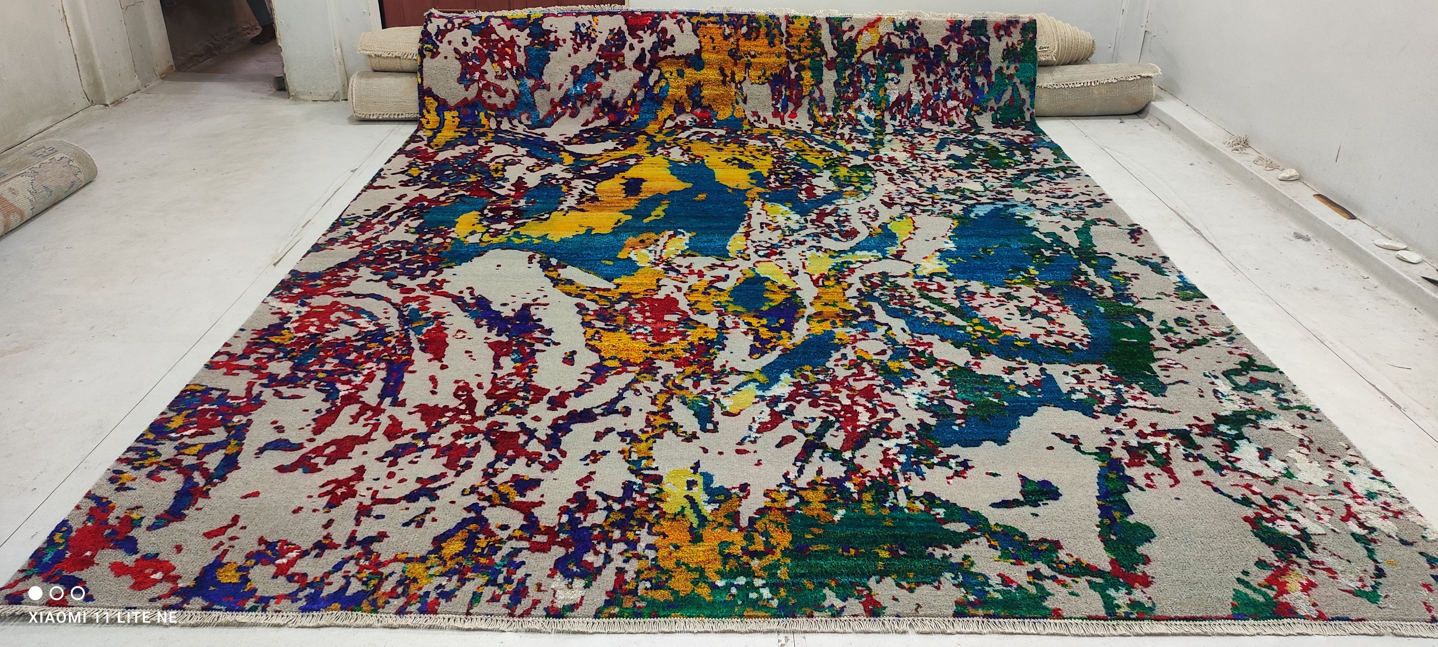 Michael Workeye 9x12 Multi Color Hand-Knotted Modern Style Rug
