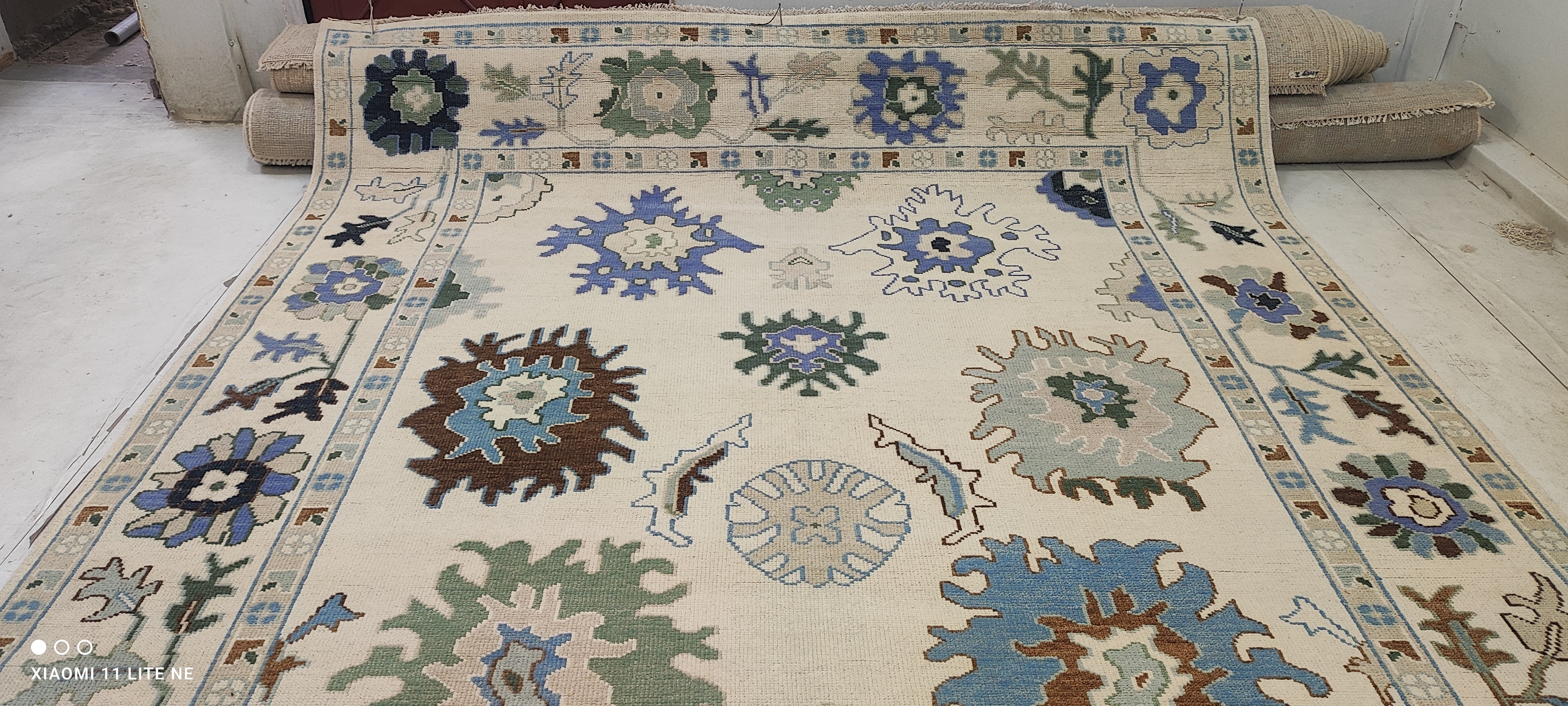 Barbara Jean 9x11.9 Cream Hand-Knotted Oushak Rug