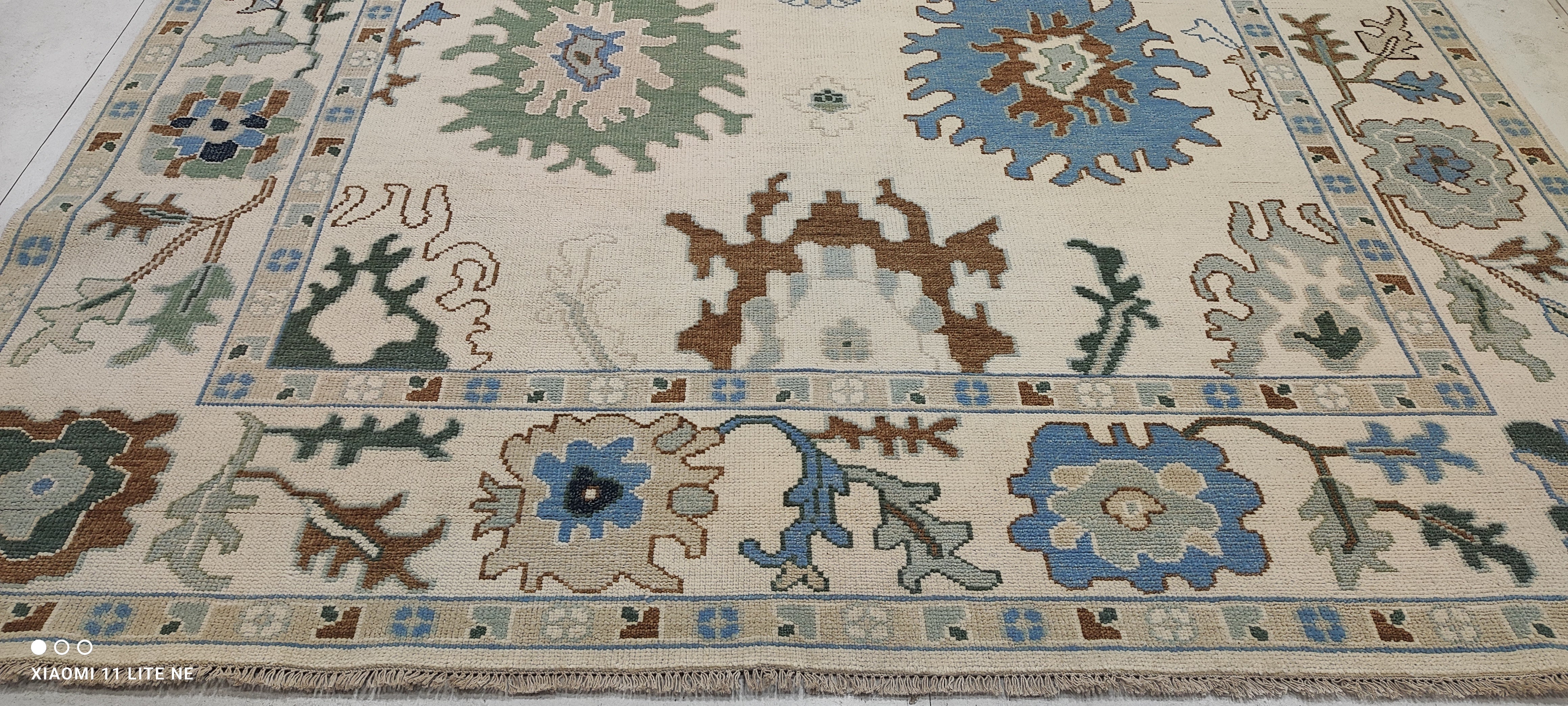 Barbara Jean 9x11.9 Cream Hand-Knotted Oushak Rug