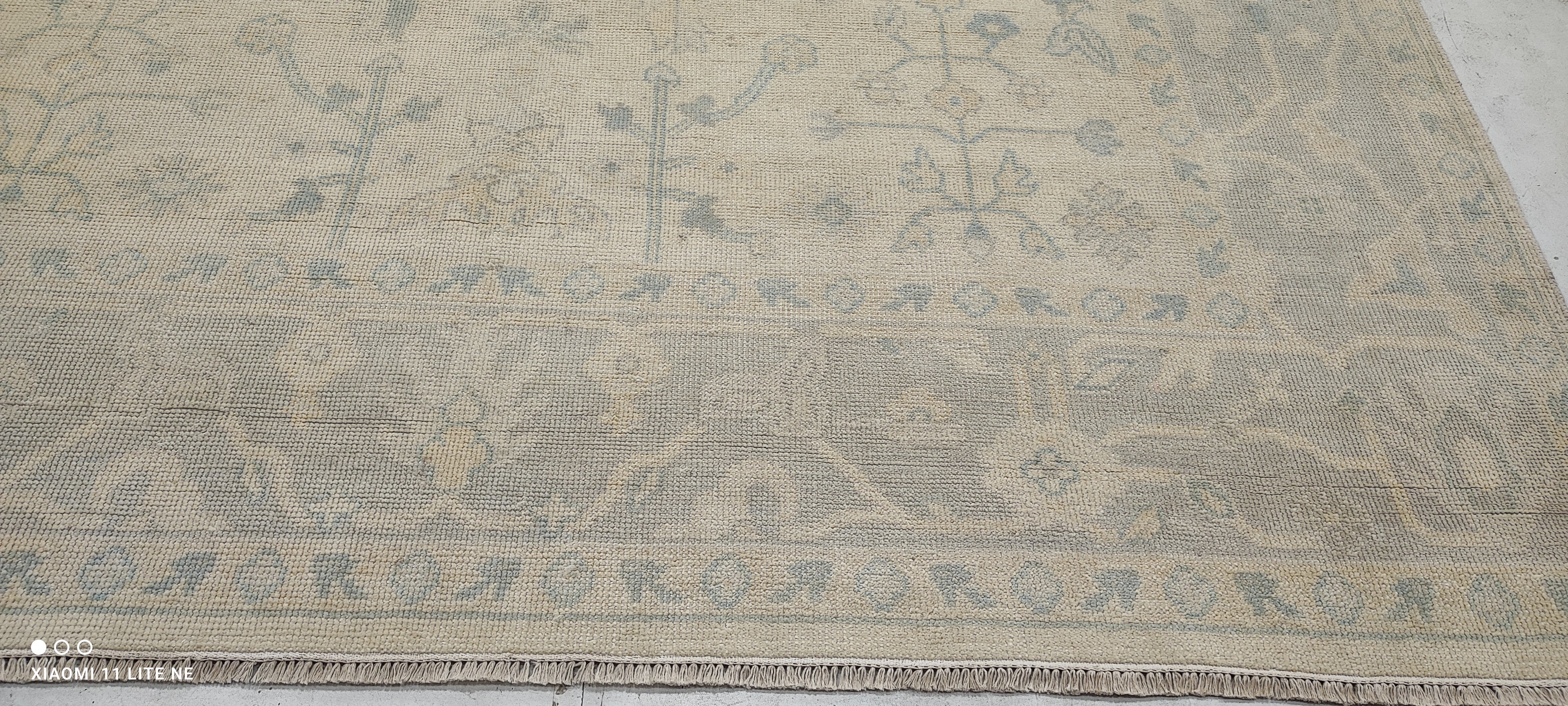 Dr. Clare Sharp 9x12 Beige Hand-Knotted Oushak Rug
