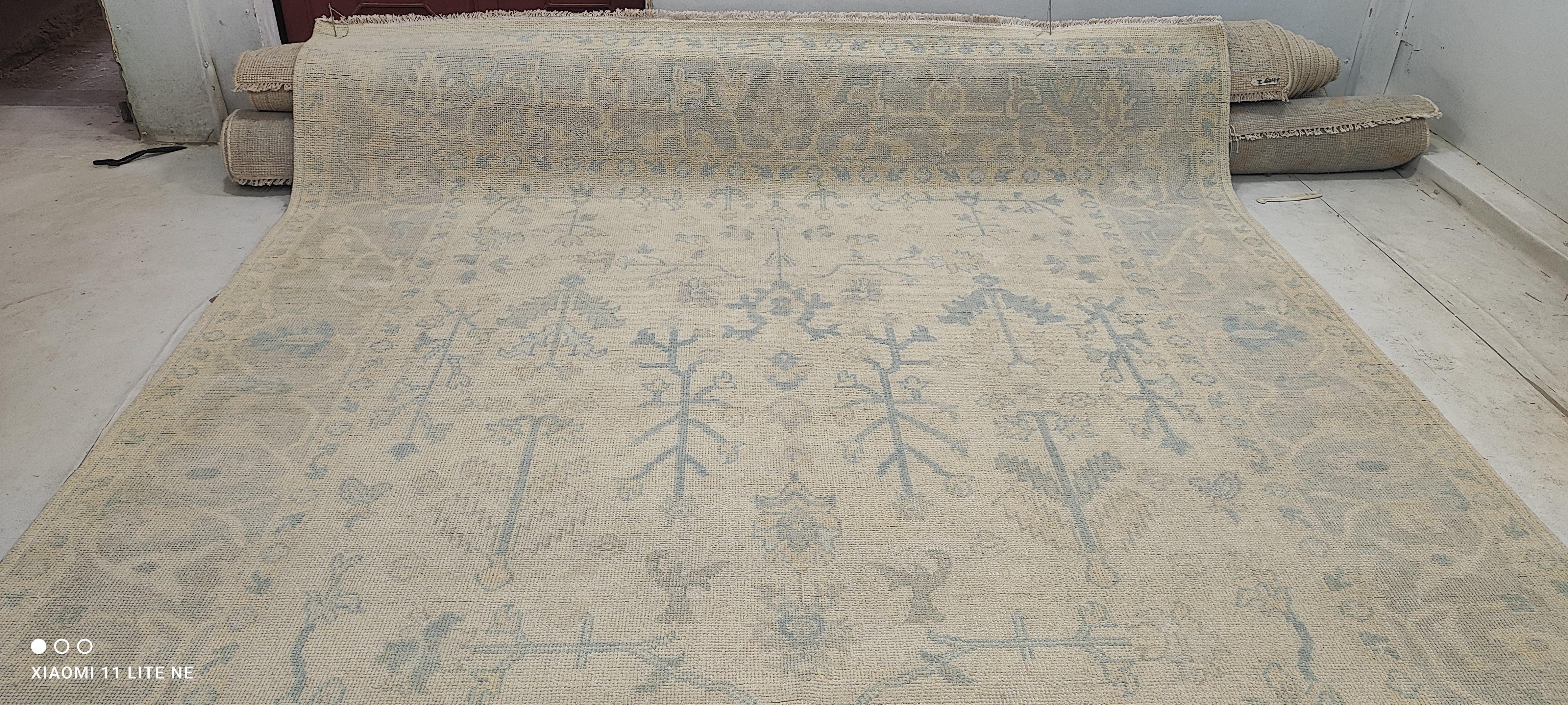 Dr. Clare Sharp 9x12 Beige Hand-Knotted Oushak Rug