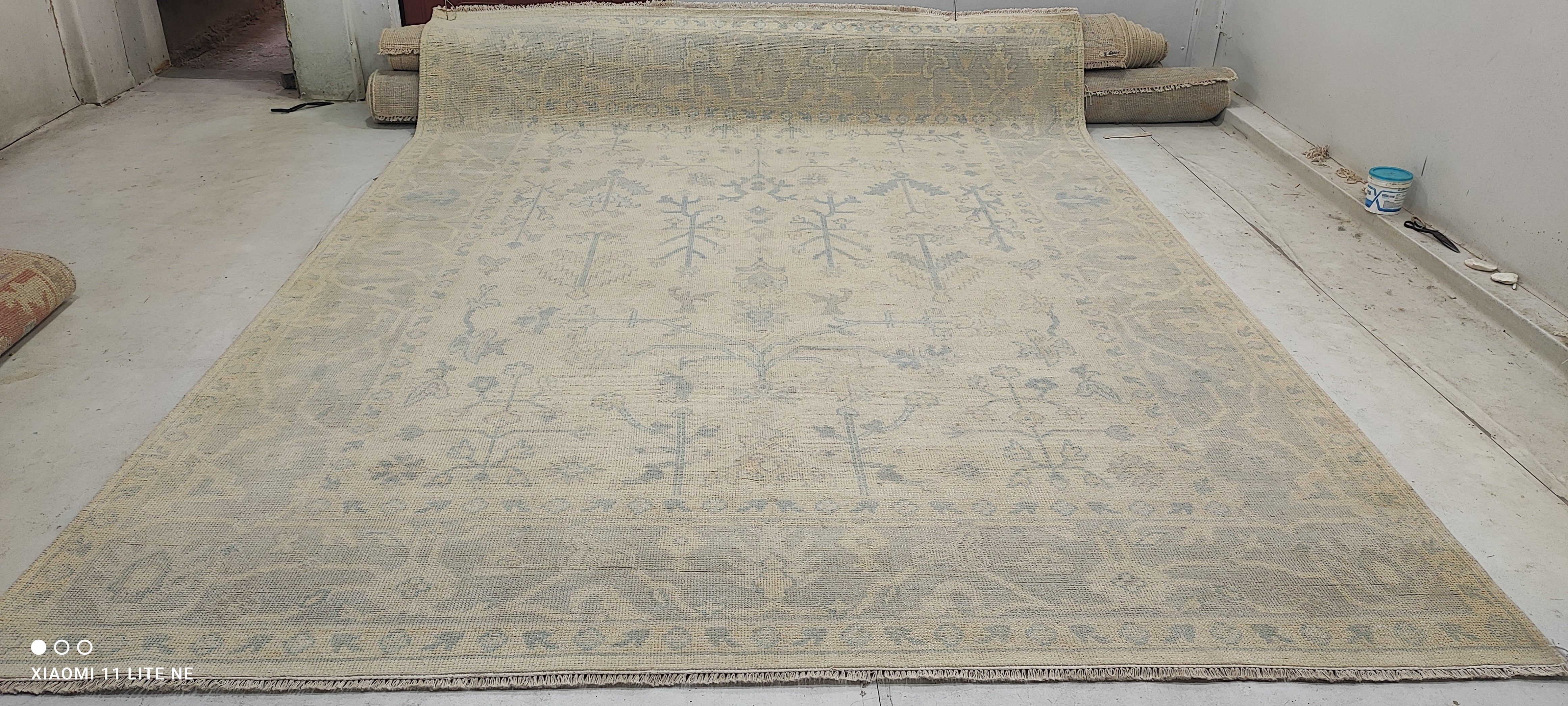 Dr. Clare Sharp 9x12 Beige Hand-Knotted Oushak Rug