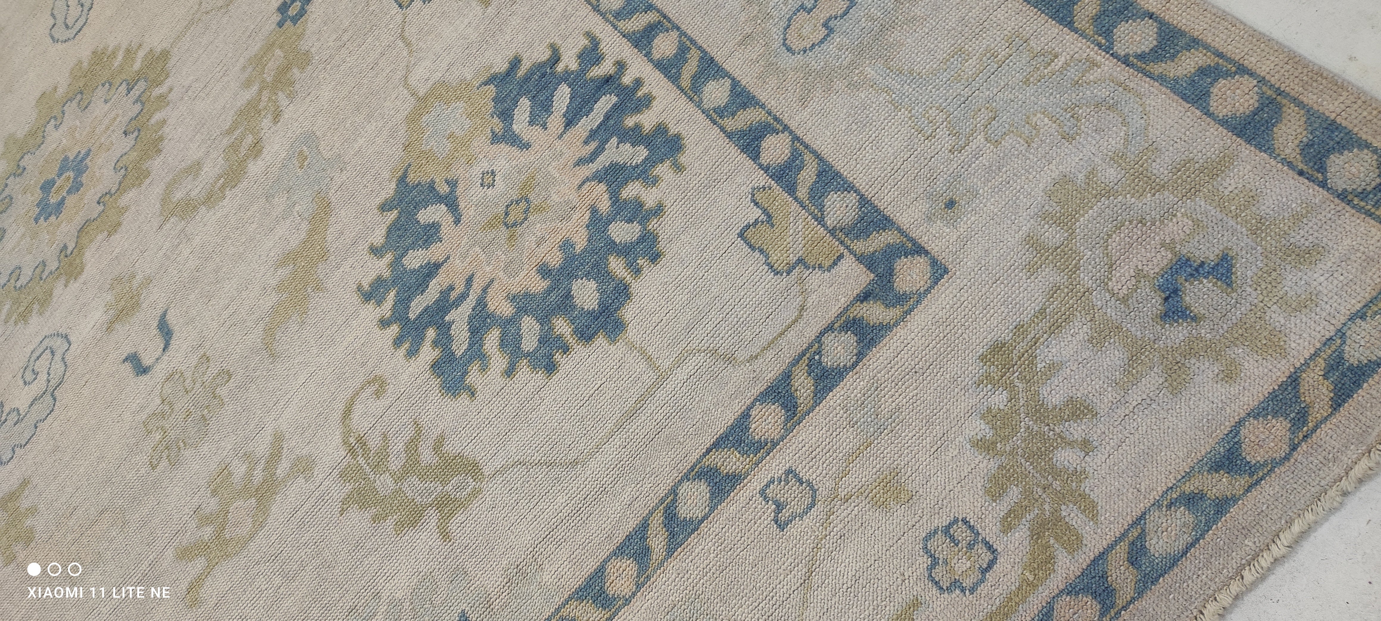 Hailey Gable 9x11.9 Grey Hand-Knotted Oushak Rug