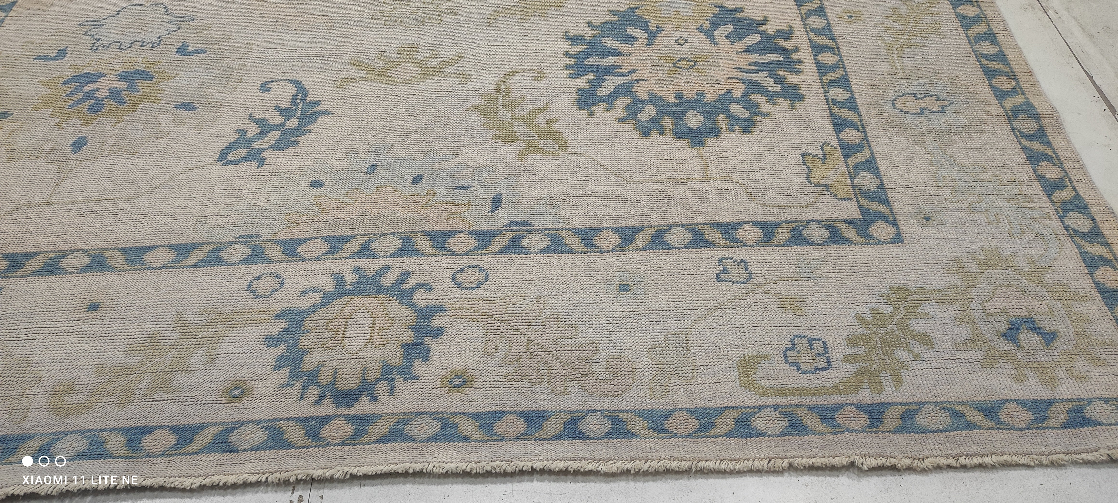 Hailey Gable 9x11.9 Grey Hand-Knotted Oushak Rug