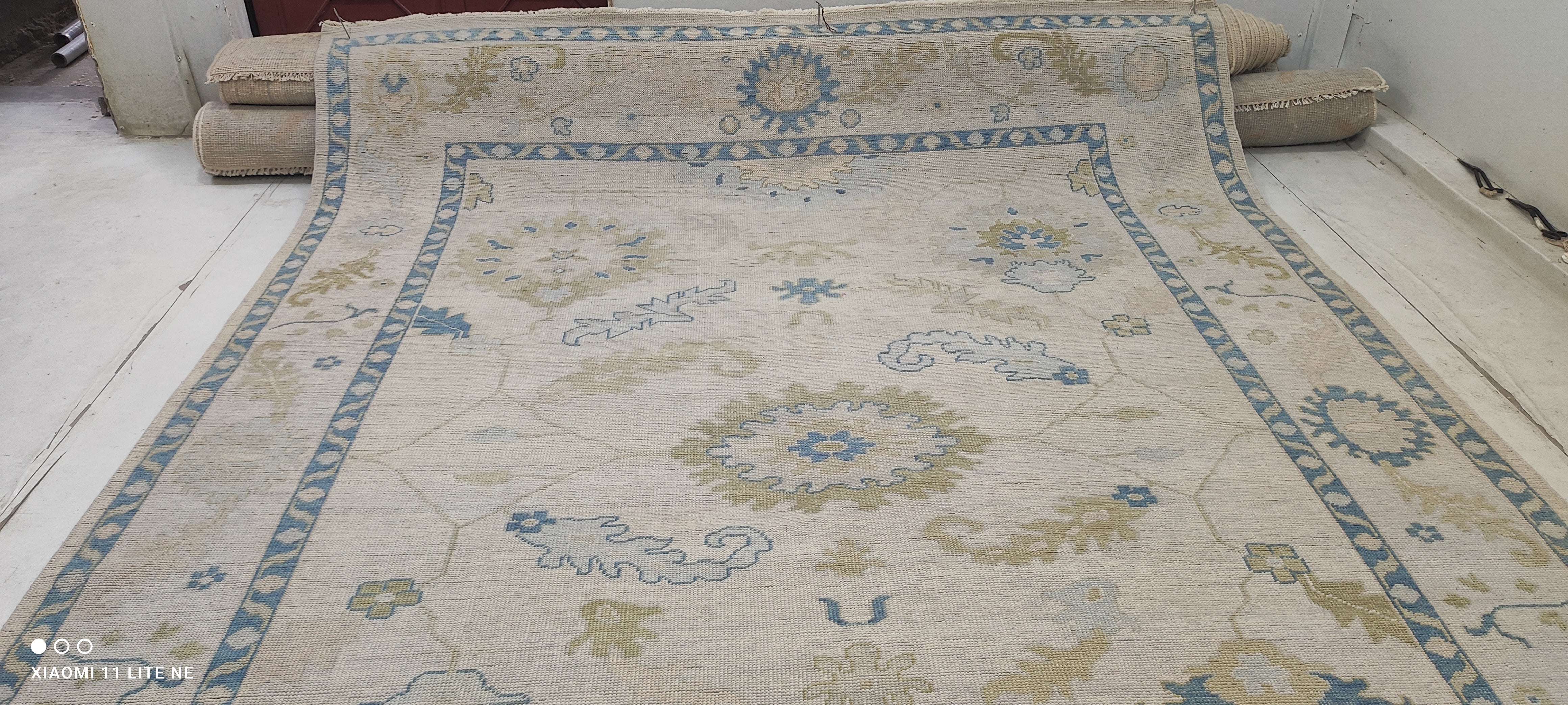 Hailey Gable 9x11.9 Grey Hand-Knotted Oushak Rug