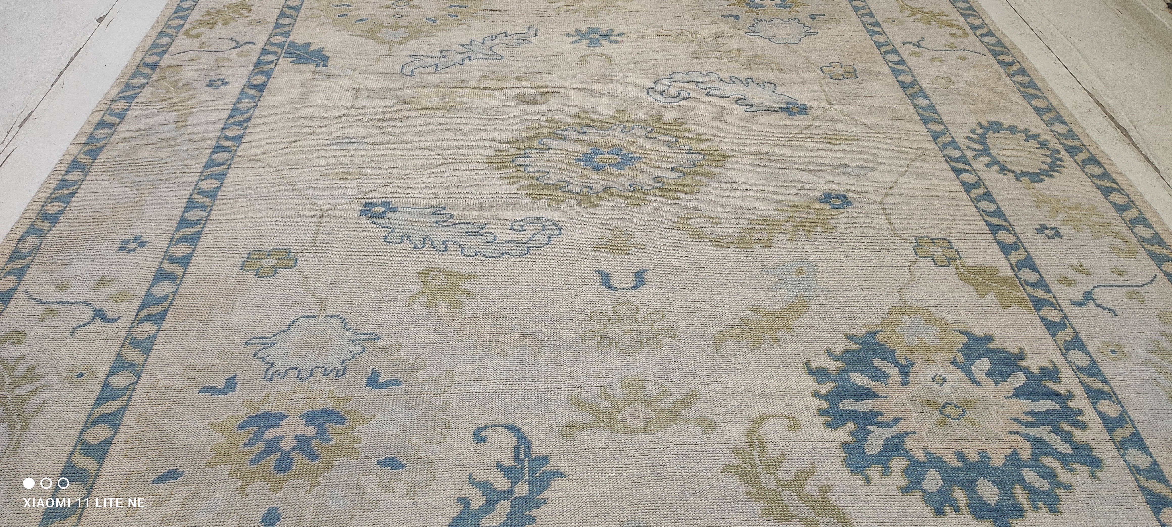 Hailey Gable 9x11.9 Grey Hand-Knotted Oushak Rug