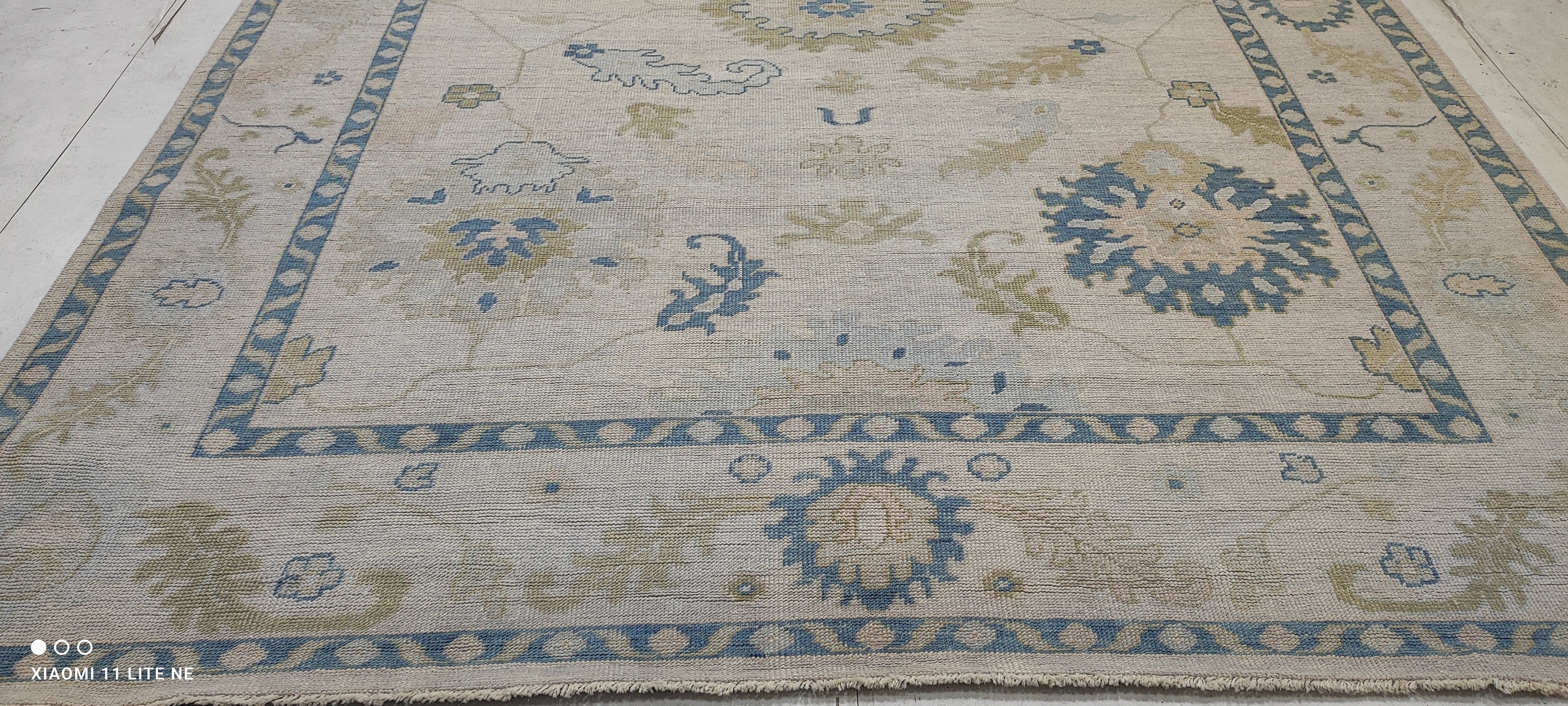Hailey Gable 9x11.9 Grey Hand-Knotted Oushak Rug