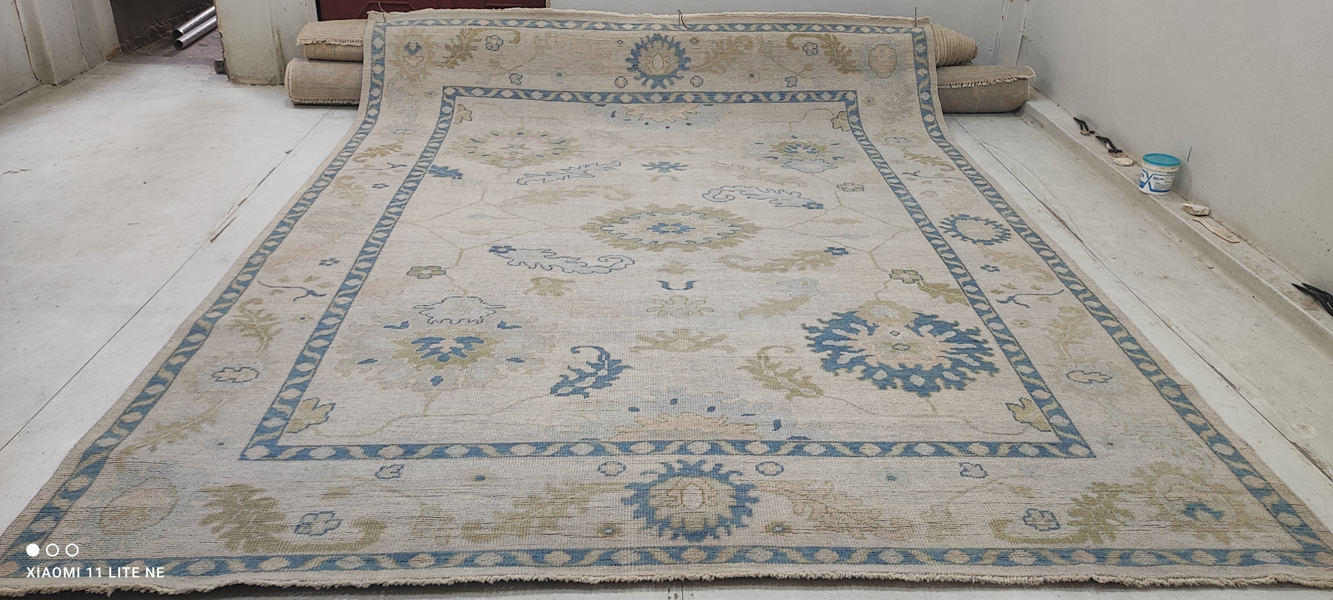 Hailey Gable 9x11.9 Grey Hand-Knotted Oushak Rug