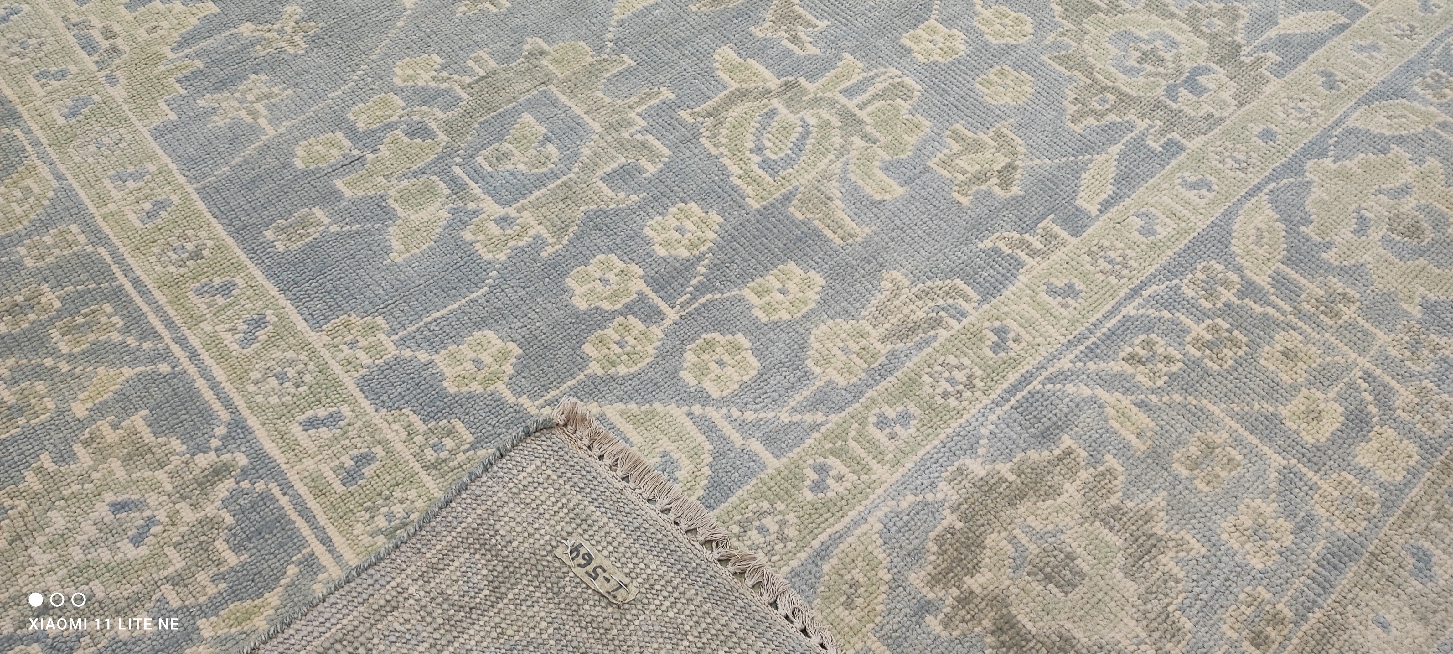 Portia D. Harris 9x12 Light Blue Hand-Knotted Oushak Rug