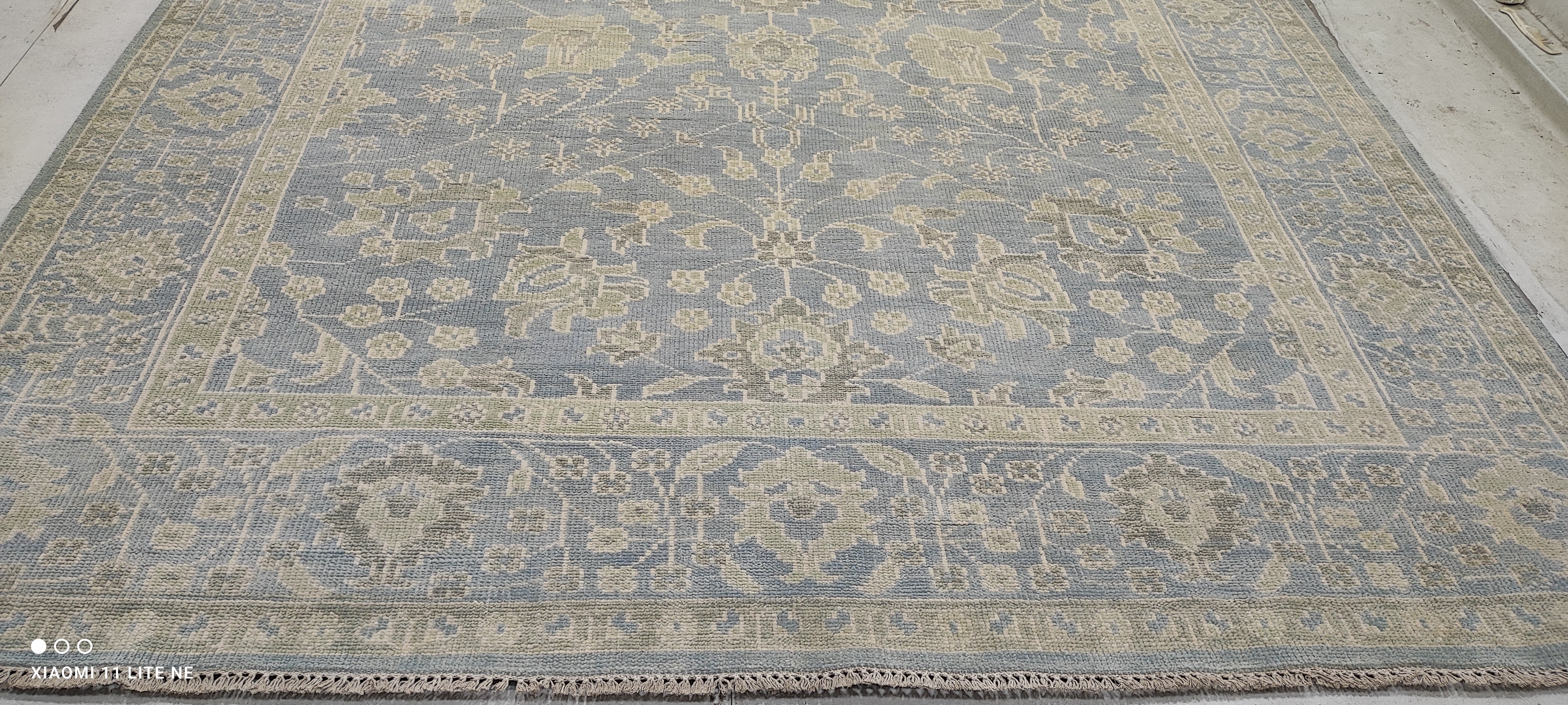 Portia D. Harris 9x12 Light Blue Hand-Knotted Oushak Rug