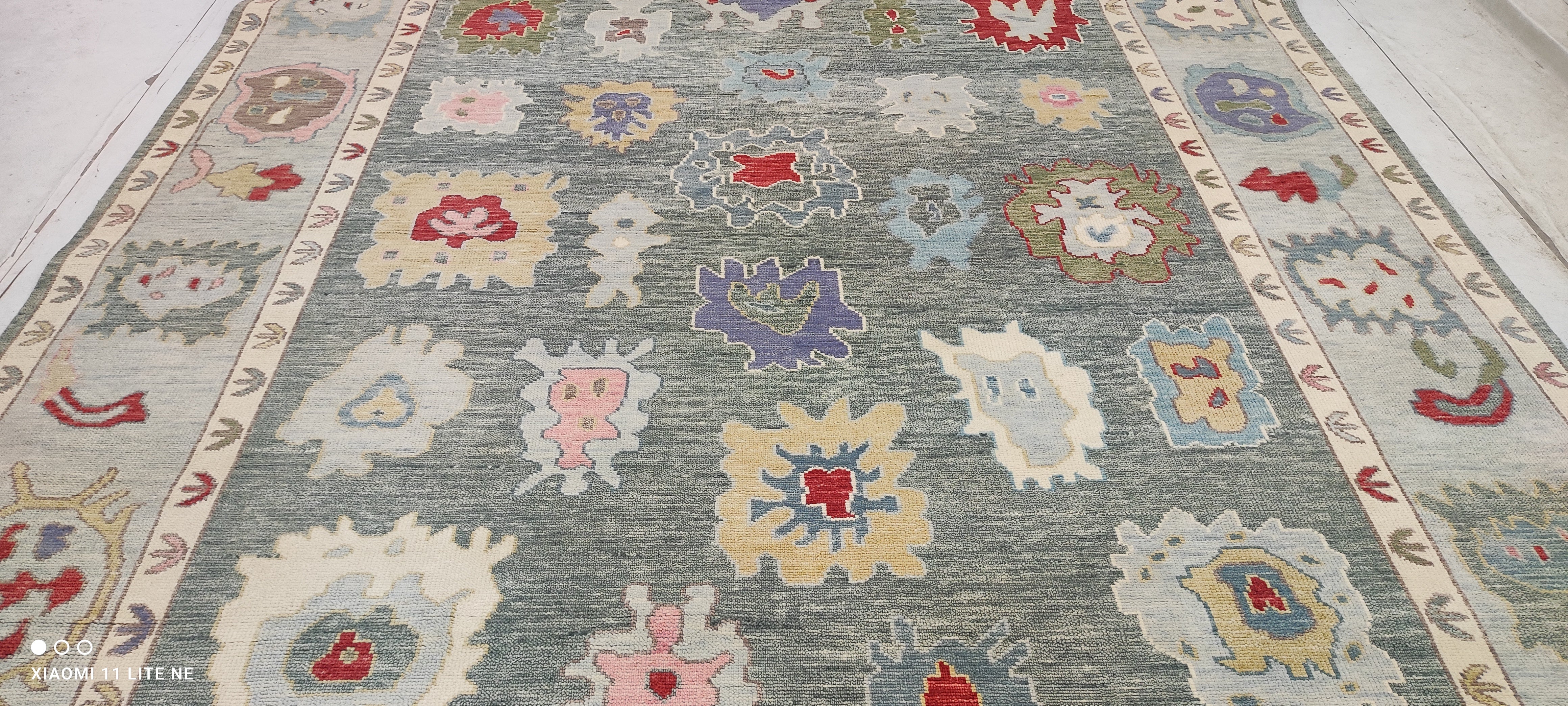 Sarah Victoria Mathieu 9x12 Multi Color Hand-Knotted Oushak Rug