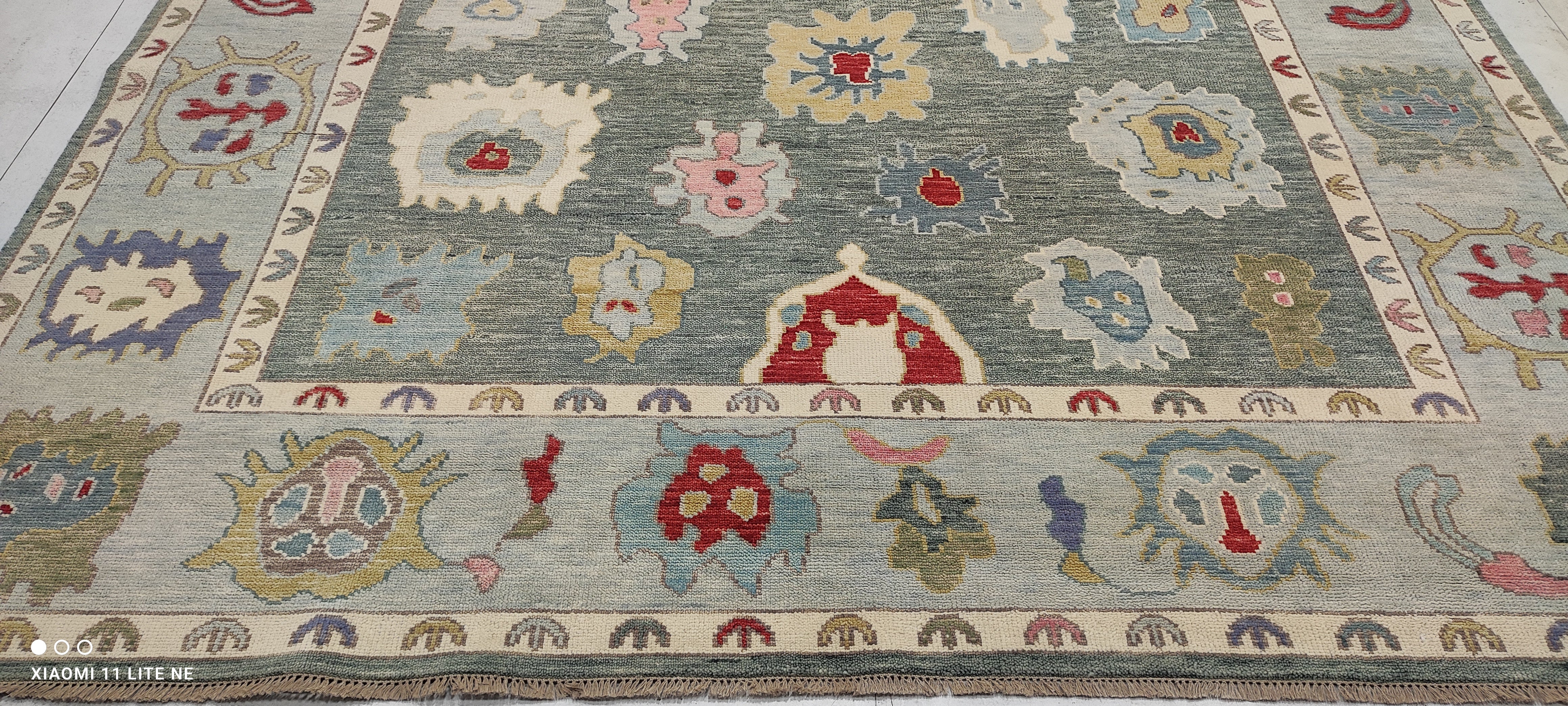 Sarah Victoria Mathieu 9x12 Multi Color Hand-Knotted Oushak Rug