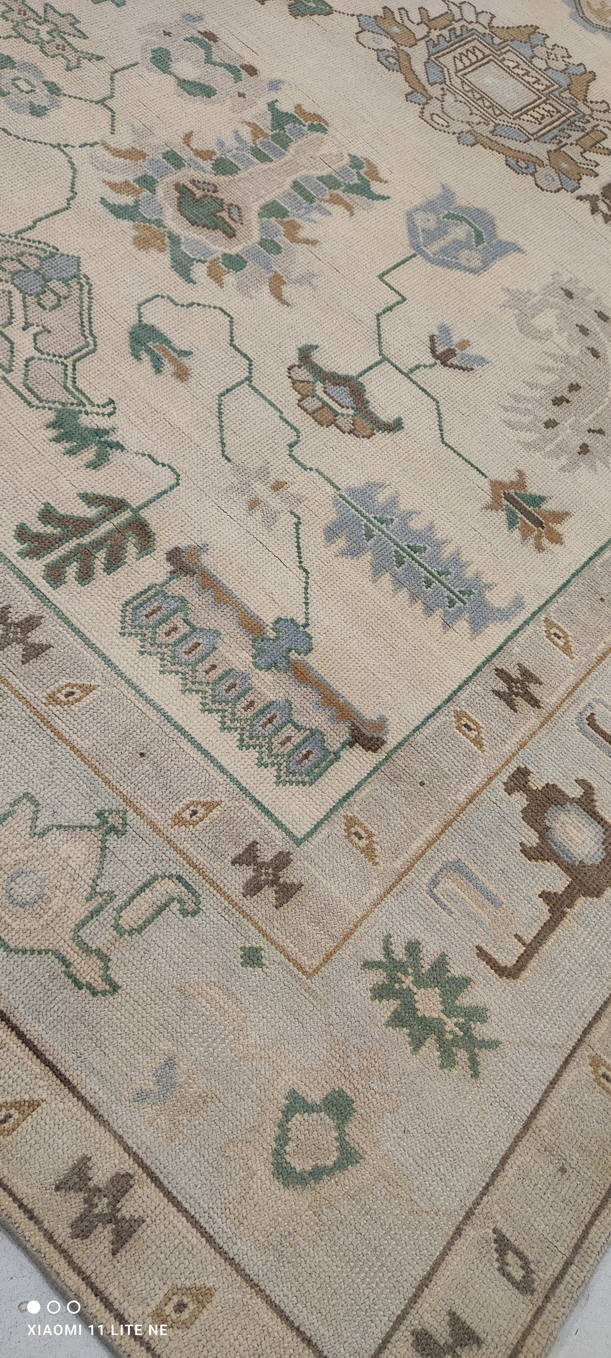Isabella Moll 9x12 Beige Hand-Knotted Oushak Rug